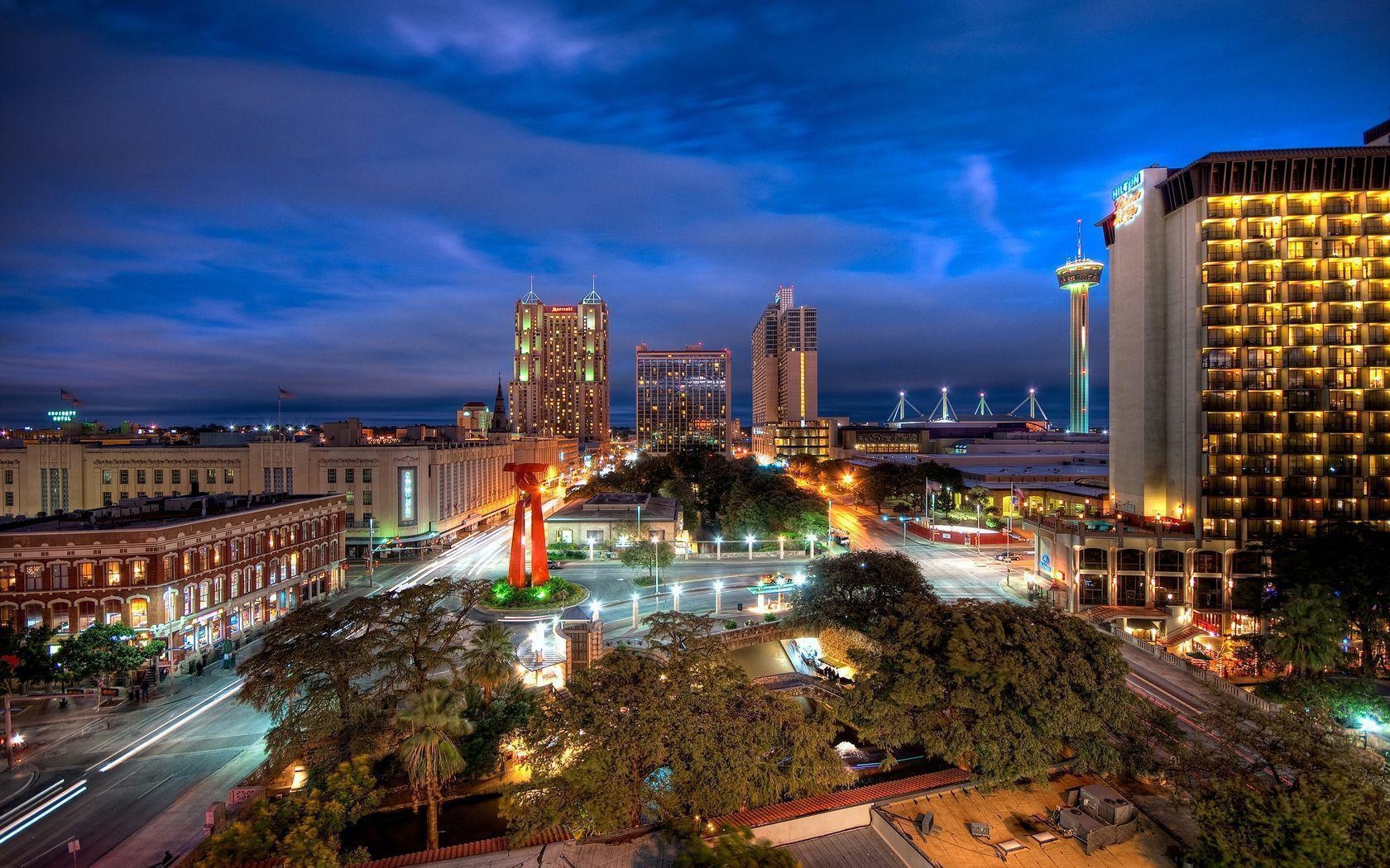 1680x1050 Image detail for -Download wallpaper San Antonio, Texas, night, Desktop