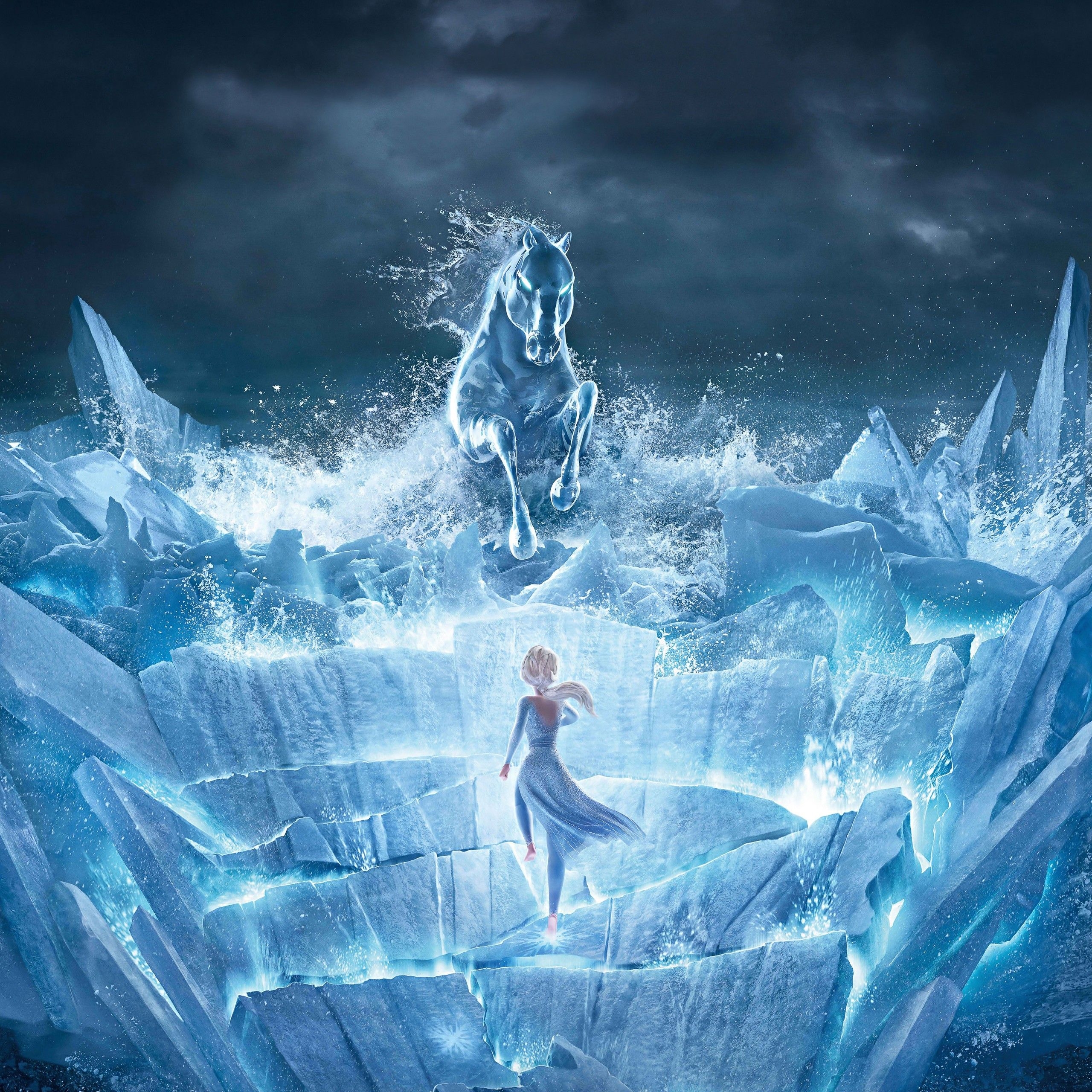 2560x2560 Elsa 4K Wallpaper, Frozen The Nokk, Water Spirit, Animation, Movies, Phone