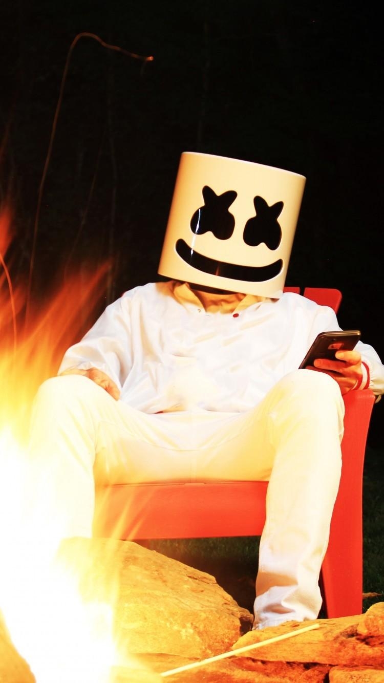 750x1340 Download  Marshmello, Bonfire, Music Producer Wallpaper, Phone