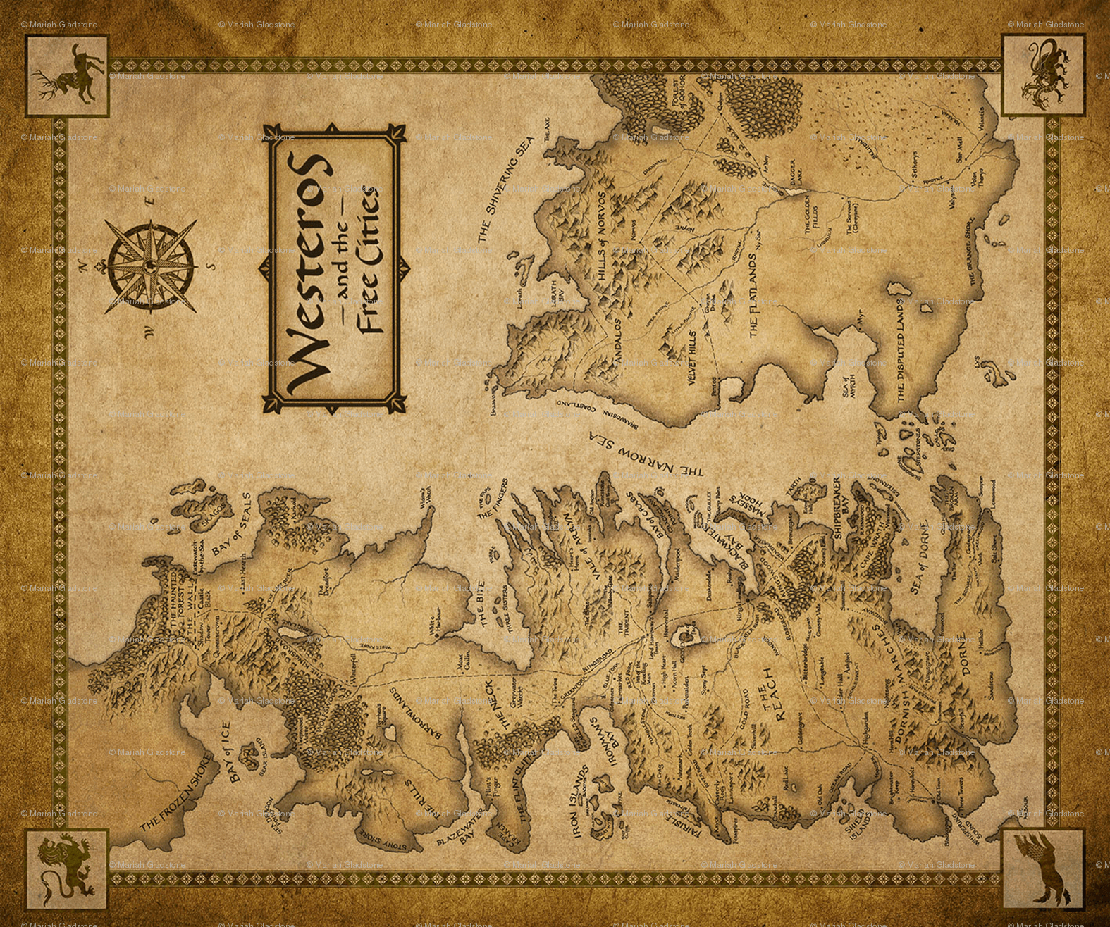 1580x1320 Westeros Map Wallpaper, Desktop