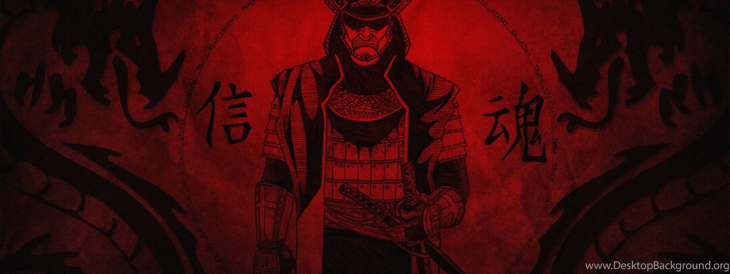 2560x960 Wallpaper Samurai Desktop Background, Dual Screen