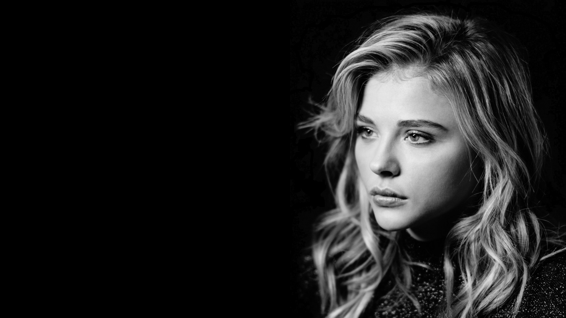 1920x1080 Monochrome Chloe Grace Moretz Wallpaper 63221  px, Desktop