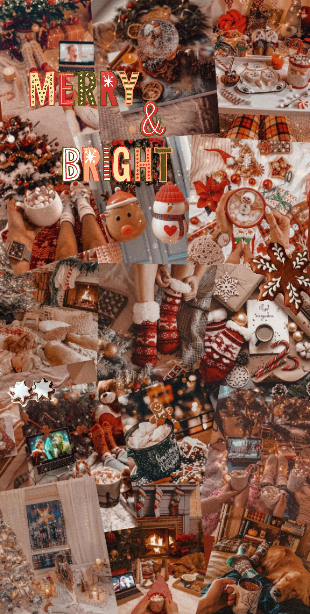 1080x2140 Christmas Collage Aesthetic Ideas, Phone