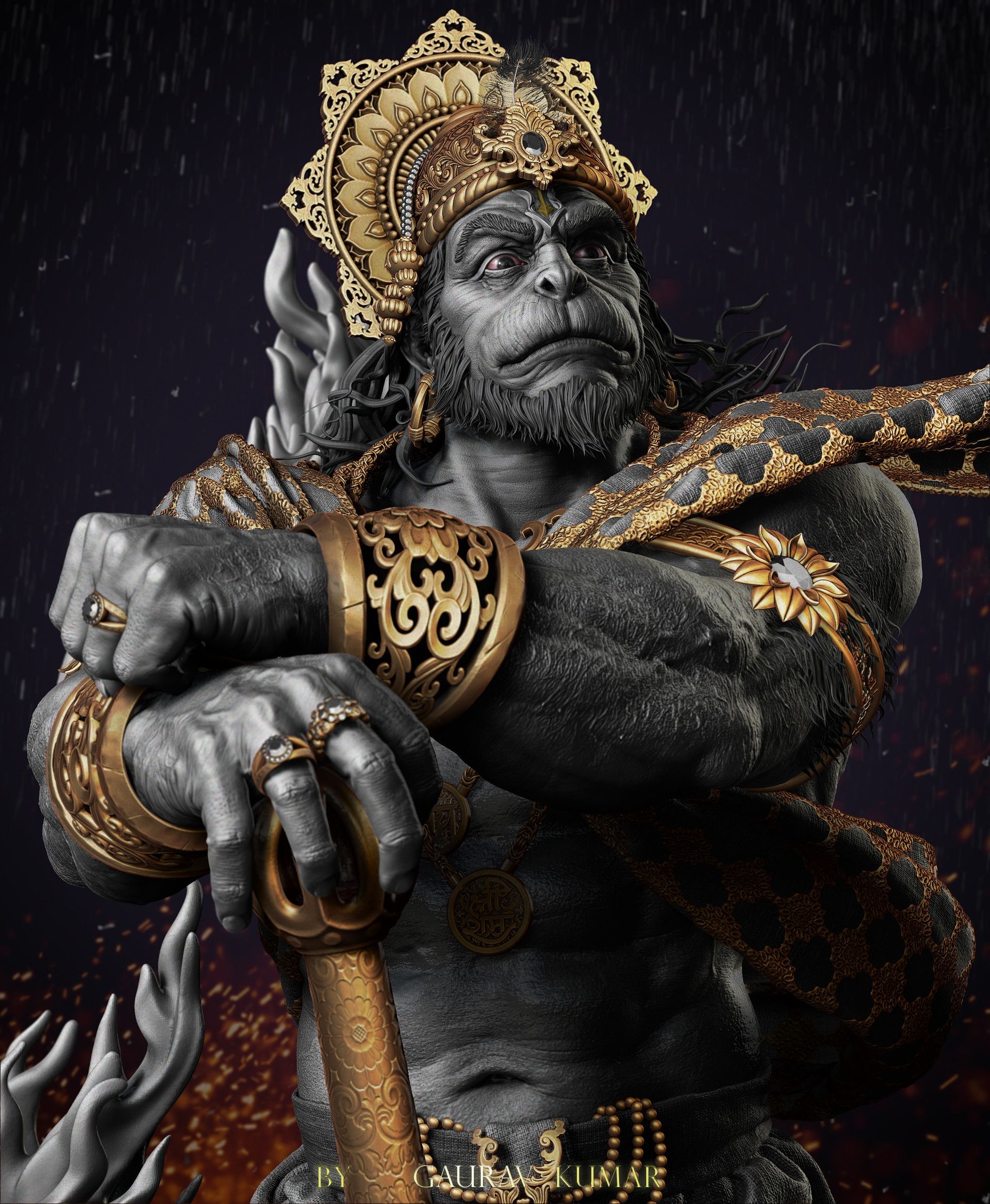 1920x2340 Hanuman Hindu God, Gaurav Kumar, Phone