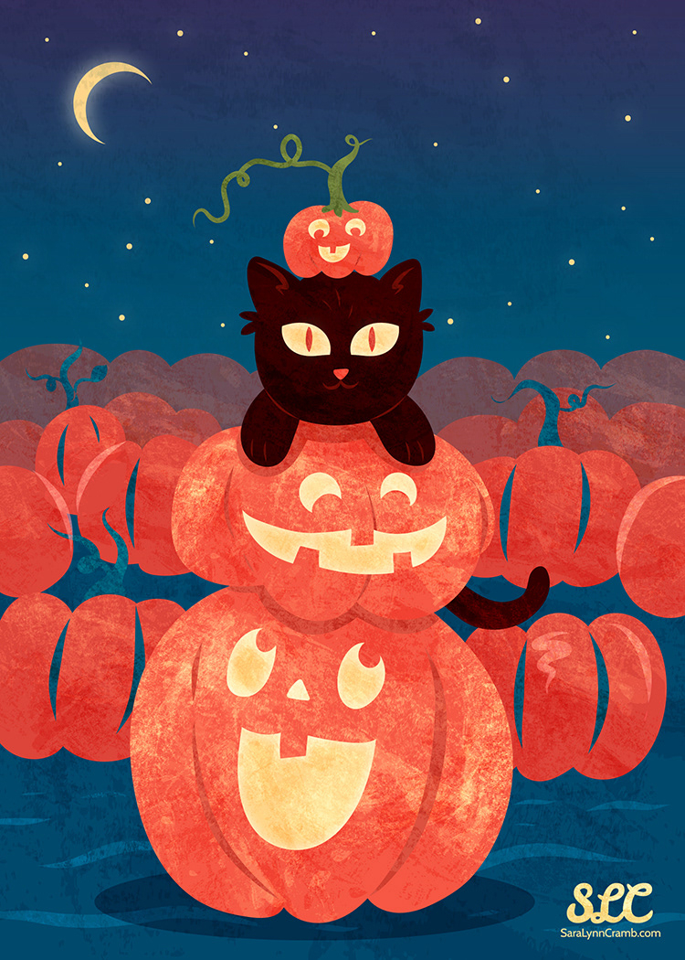 750x1050 Black Cat Halloween Illustrations, Phone