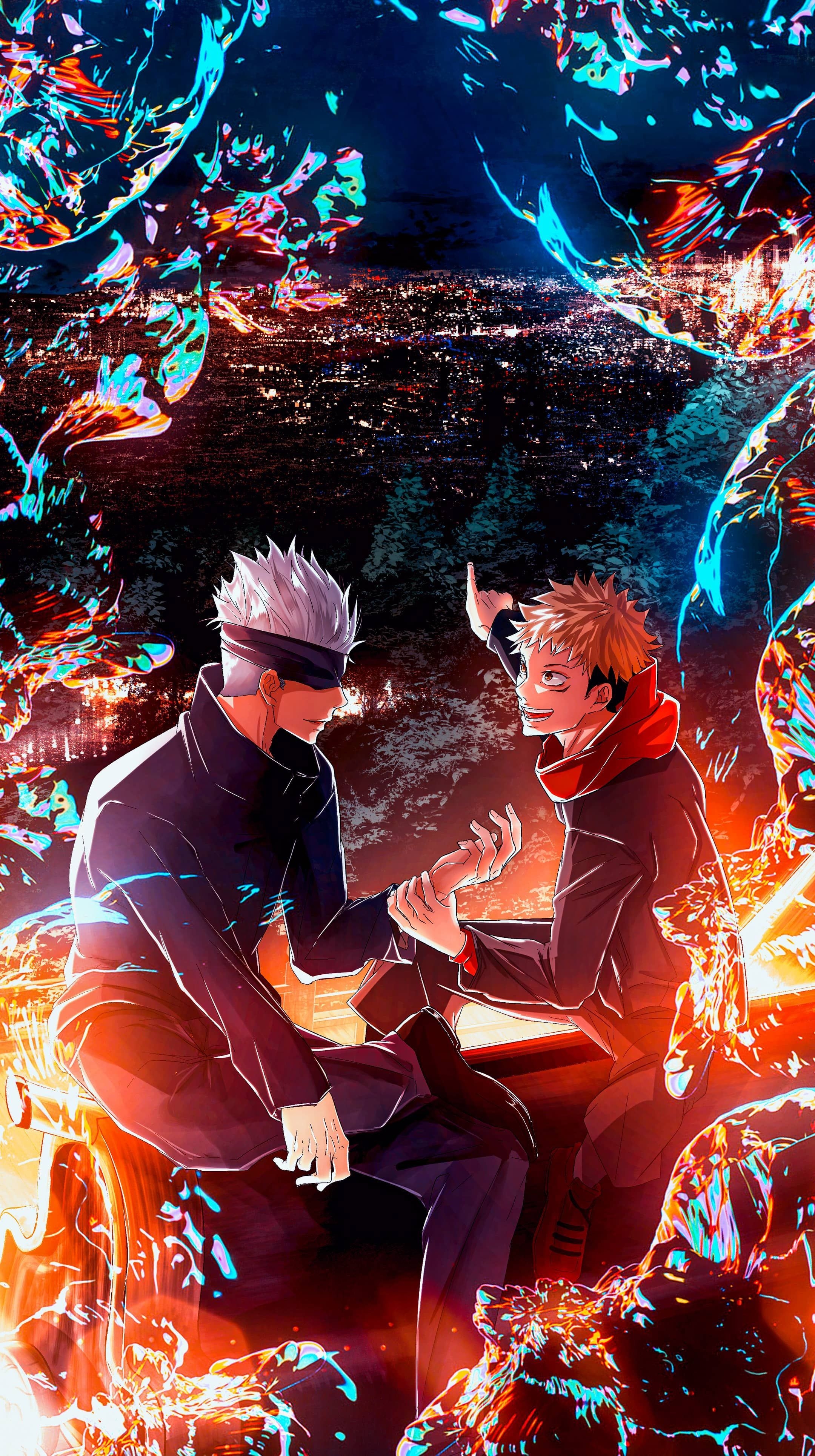 2160x3860 Jujutsu Kaisen Yuji and Satoru 4K Vertical Wallpaper. Jujutsu, Anime wallpaper, Cool anime wallpaper, Phone