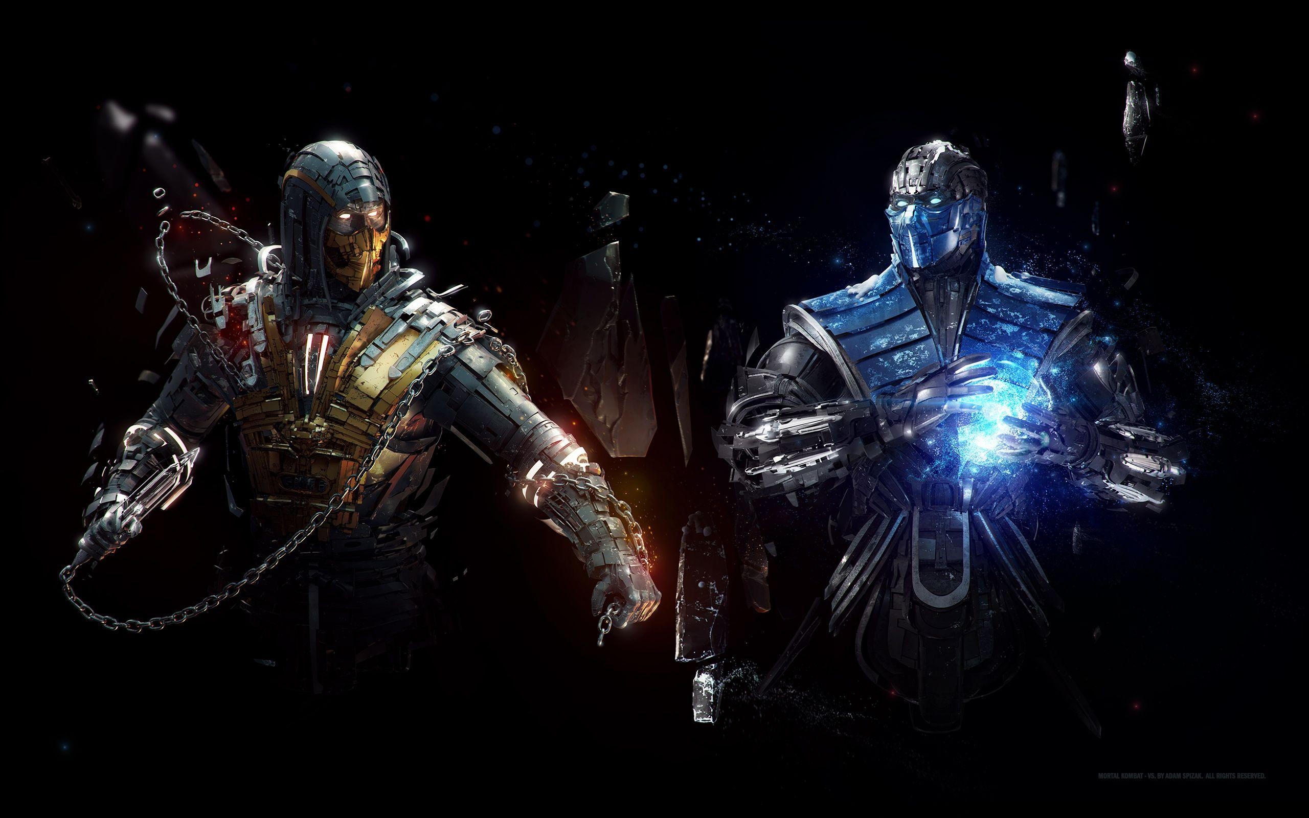 2560x1600 Wallpaper Sub Zero, Scorpion, Mortal Kombat, Artwork, Games, Desktop