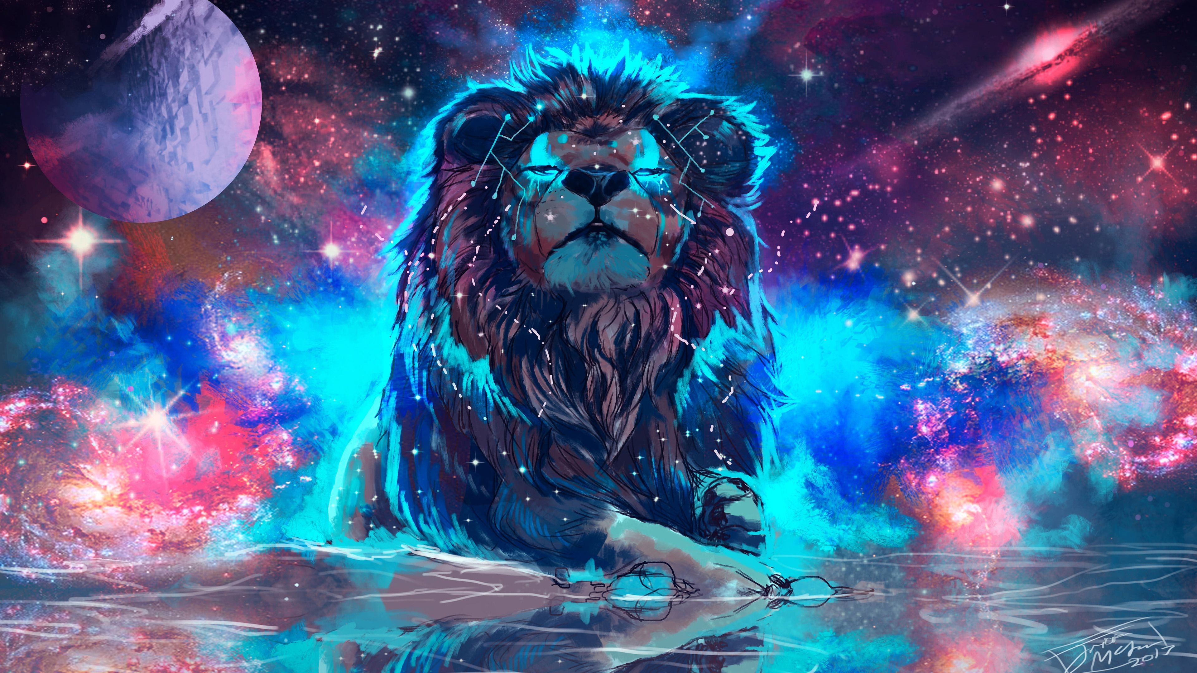 3840x2160 Lion 4k Artistic Colorful 4k HD 4k Wallpaper, Image, Desktop