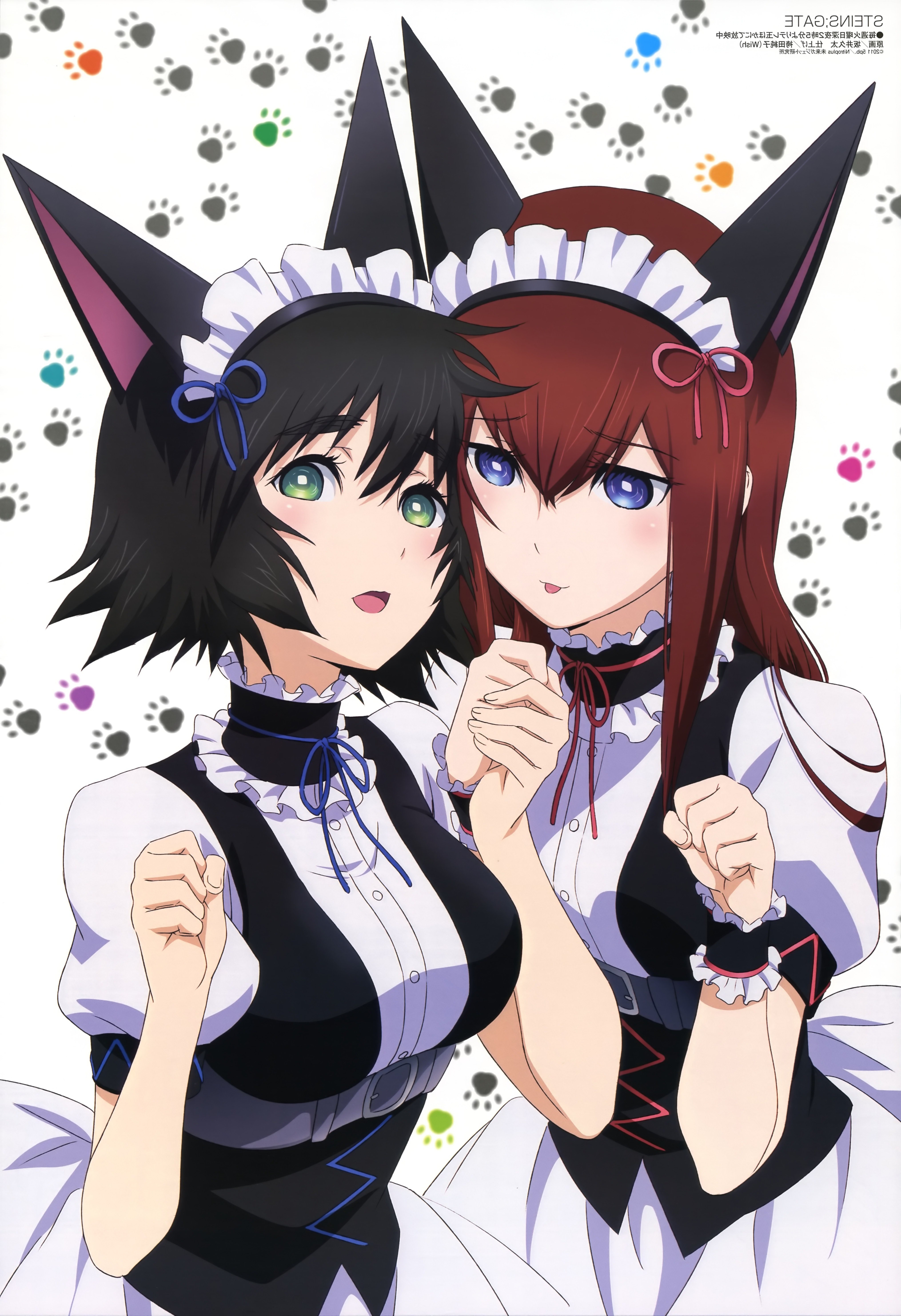 4060x5930 makise kurisu steinsgate shiina mayuri maid outfit maid anime anime, Phone