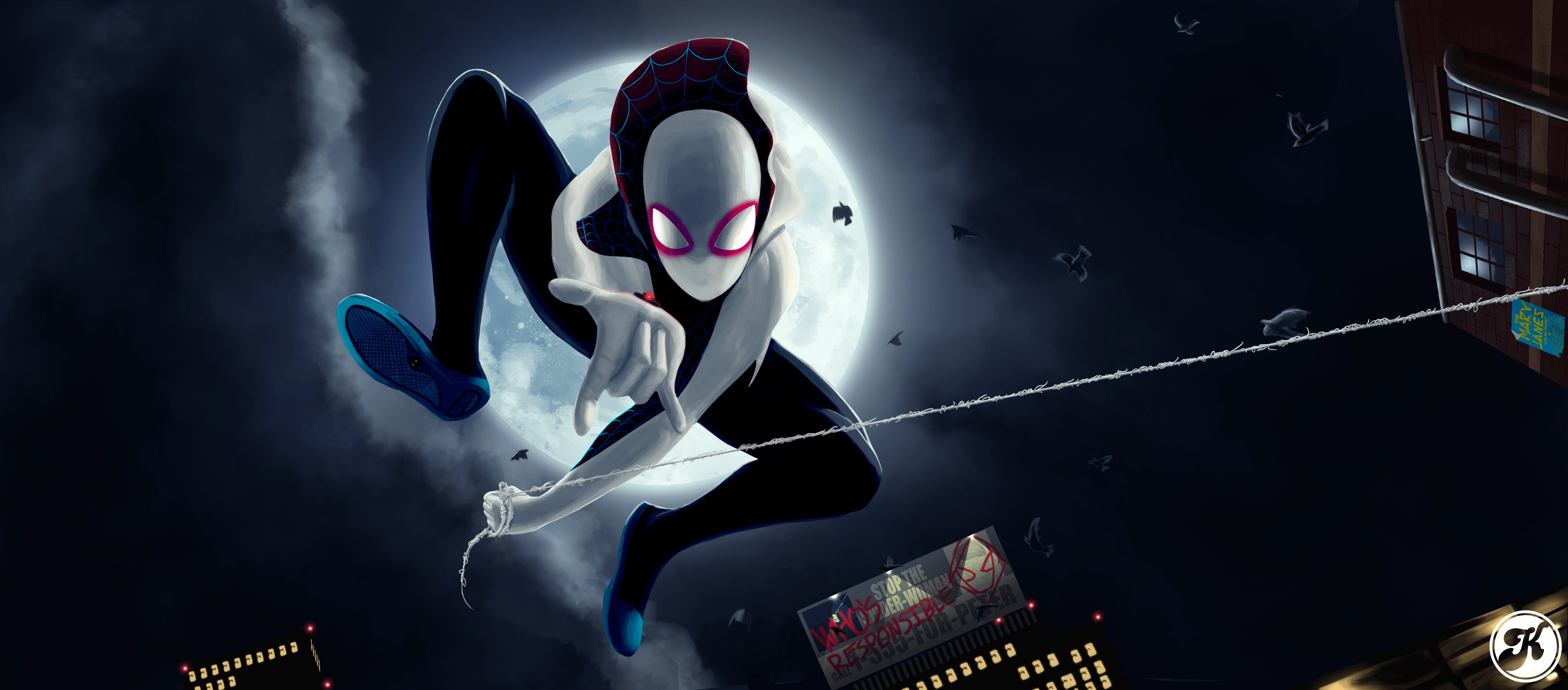 4820x2120 spider gwen, Dual Screen