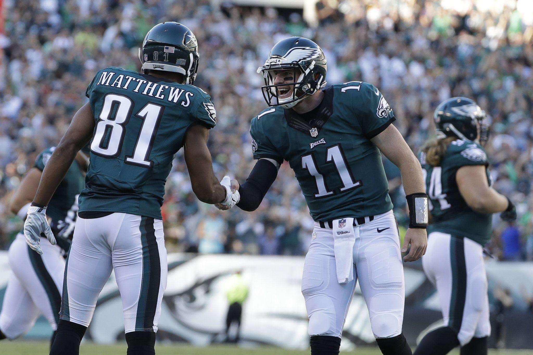 2050x1370 Philadelphia Eagles' Carson Wentz, Jordan Matthews' handshake, Desktop