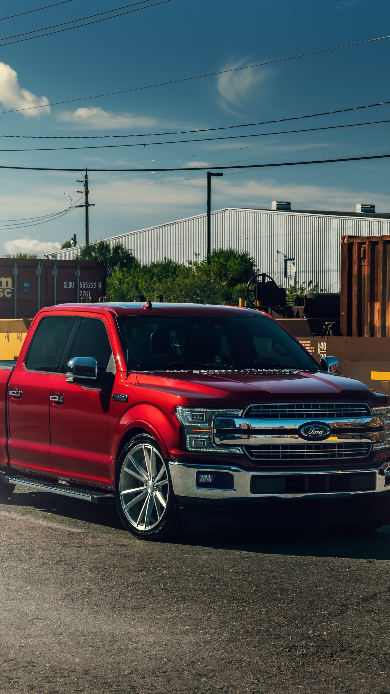 1250x2210 Ford F 150 Wallpaper 4K, Pickup Truck, Ruby Red, Cars, Phone