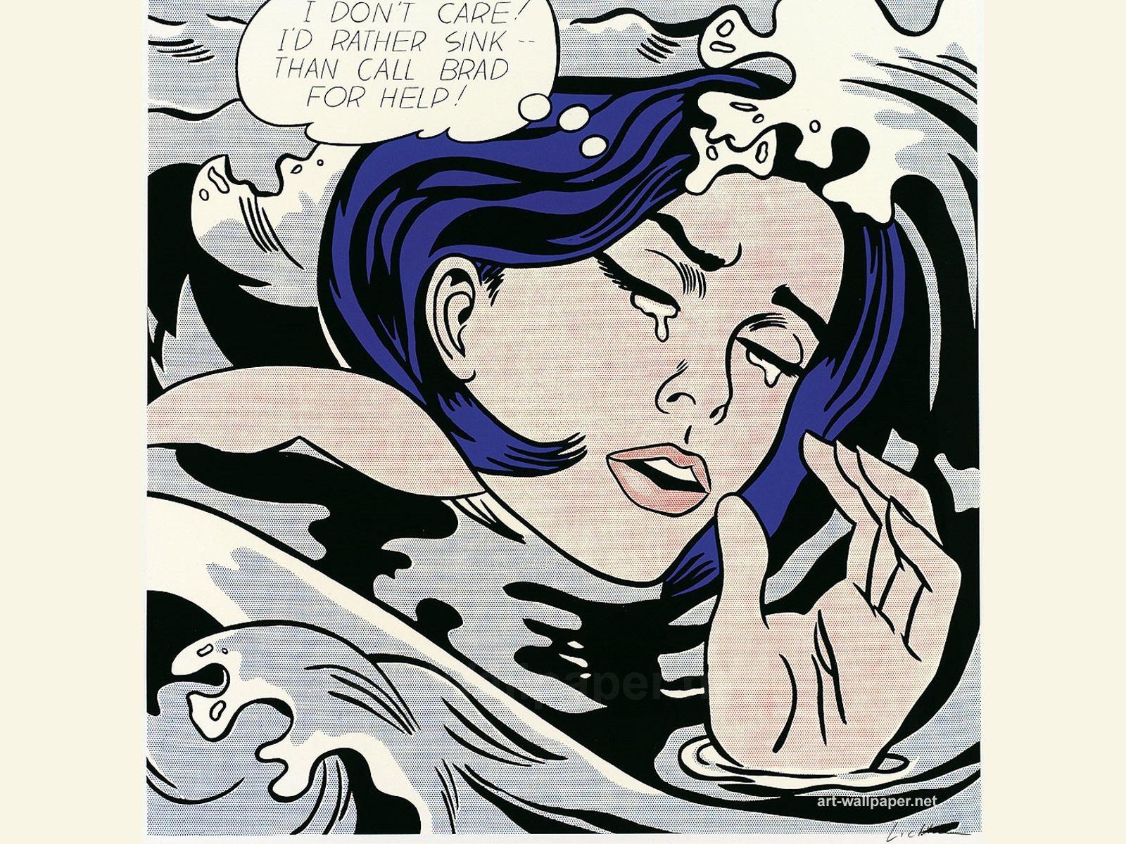 1600x1200 Roy Lichtenstein's Drowning Girl (1963), Desktop