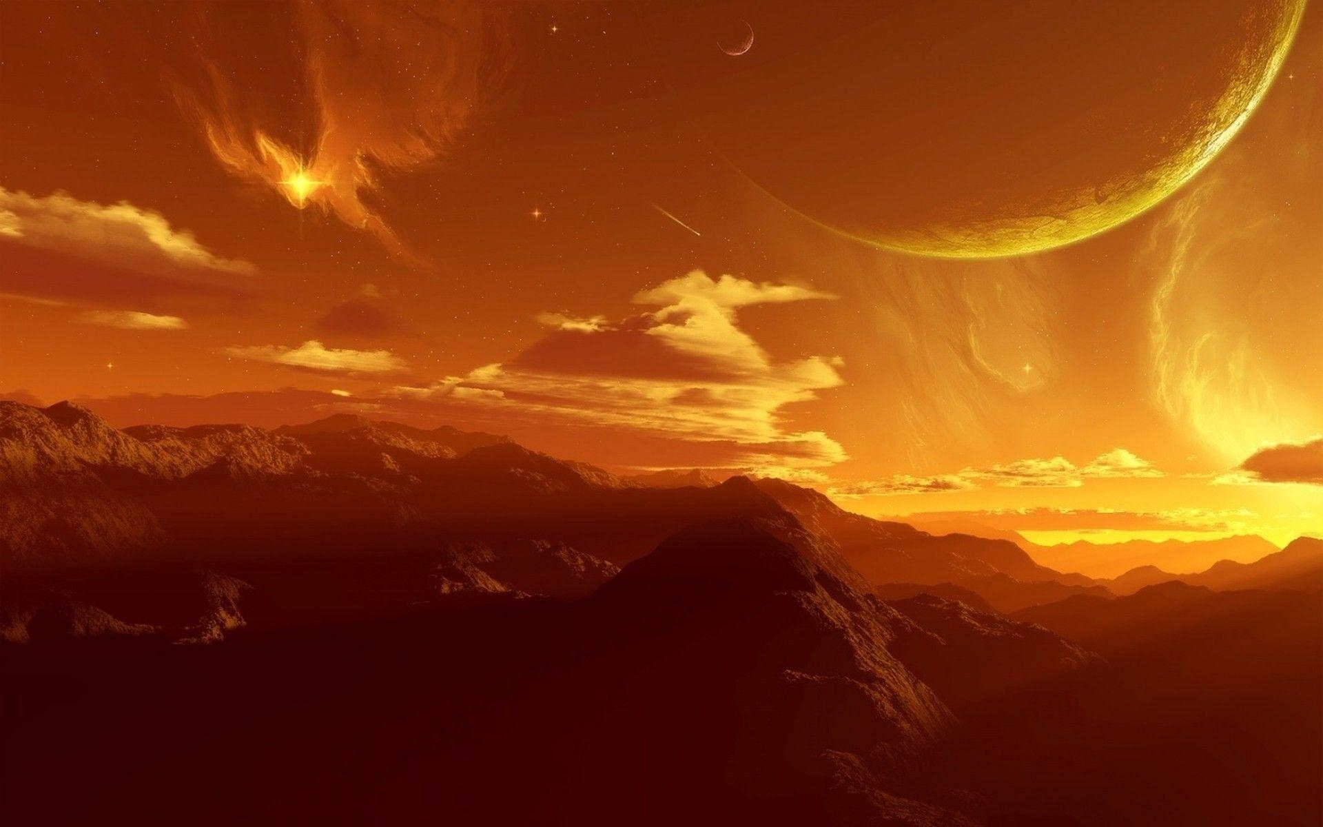 1920x1200 Orange planet wallpaper #, Desktop