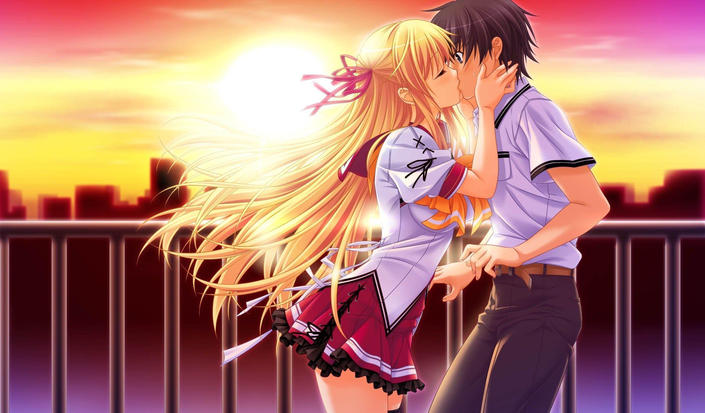 2300x1350 Anime Kiss Wallpaper Free Anime Kiss Background, Desktop