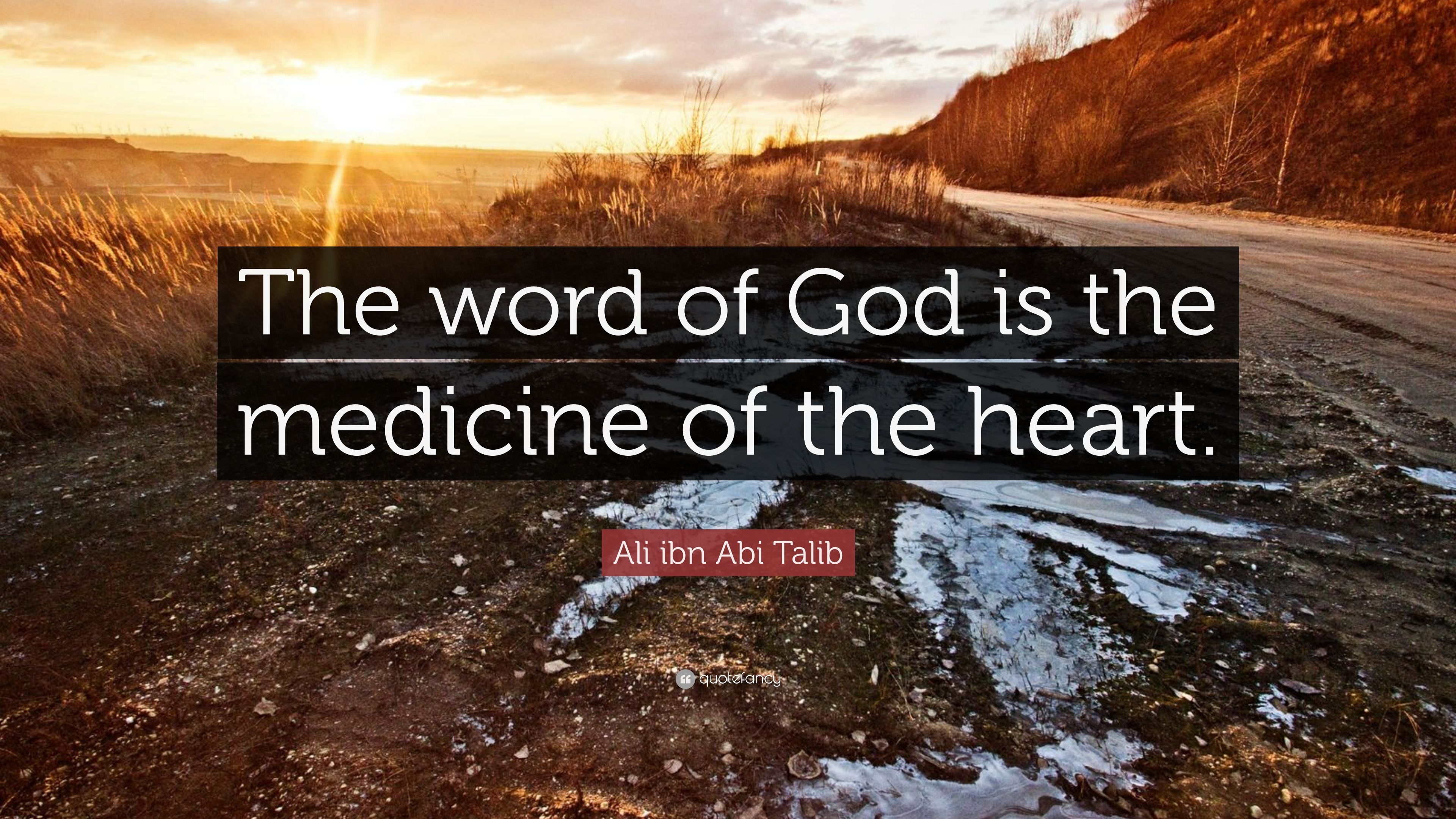 3840x2160 Ali ibn Abi Talib Quote: “The word of God is the medicine of the heart.”, Desktop