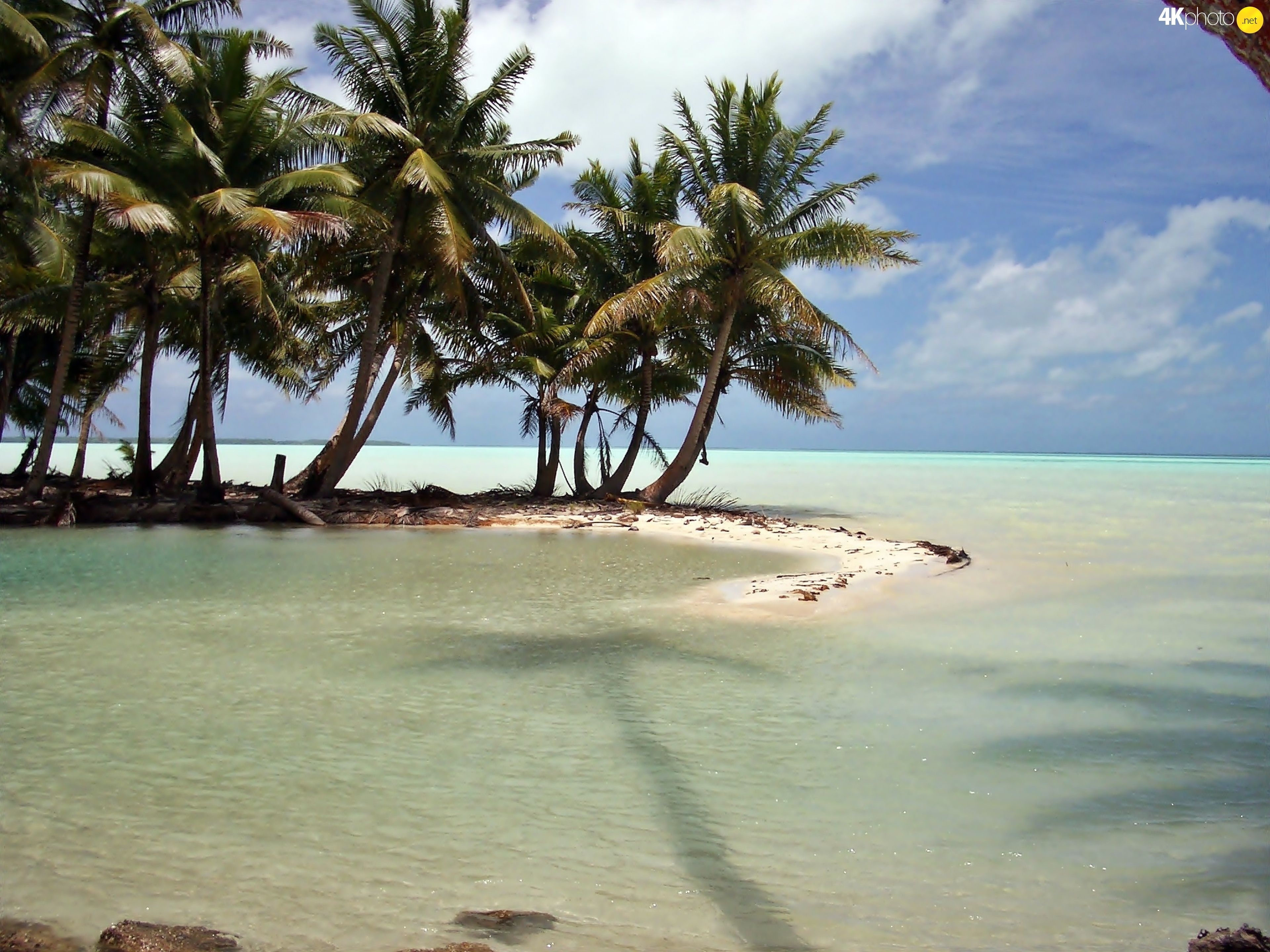 3840x2880 Laguna, Kiribati, sea, Palms jigsaw wallpaper:, Desktop