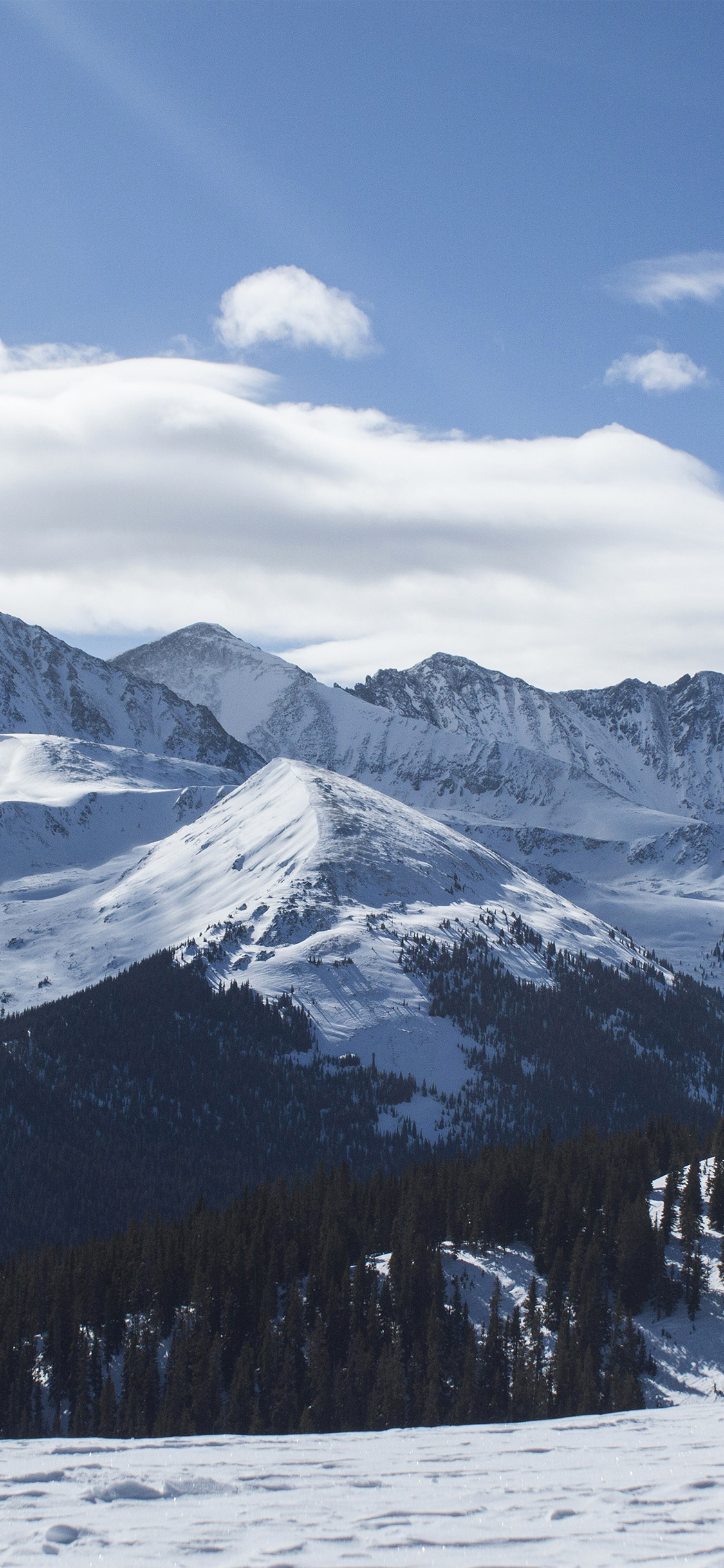 1130x2440 iPhone X wallpaper. snow mountain winter sky blue nature, Phone