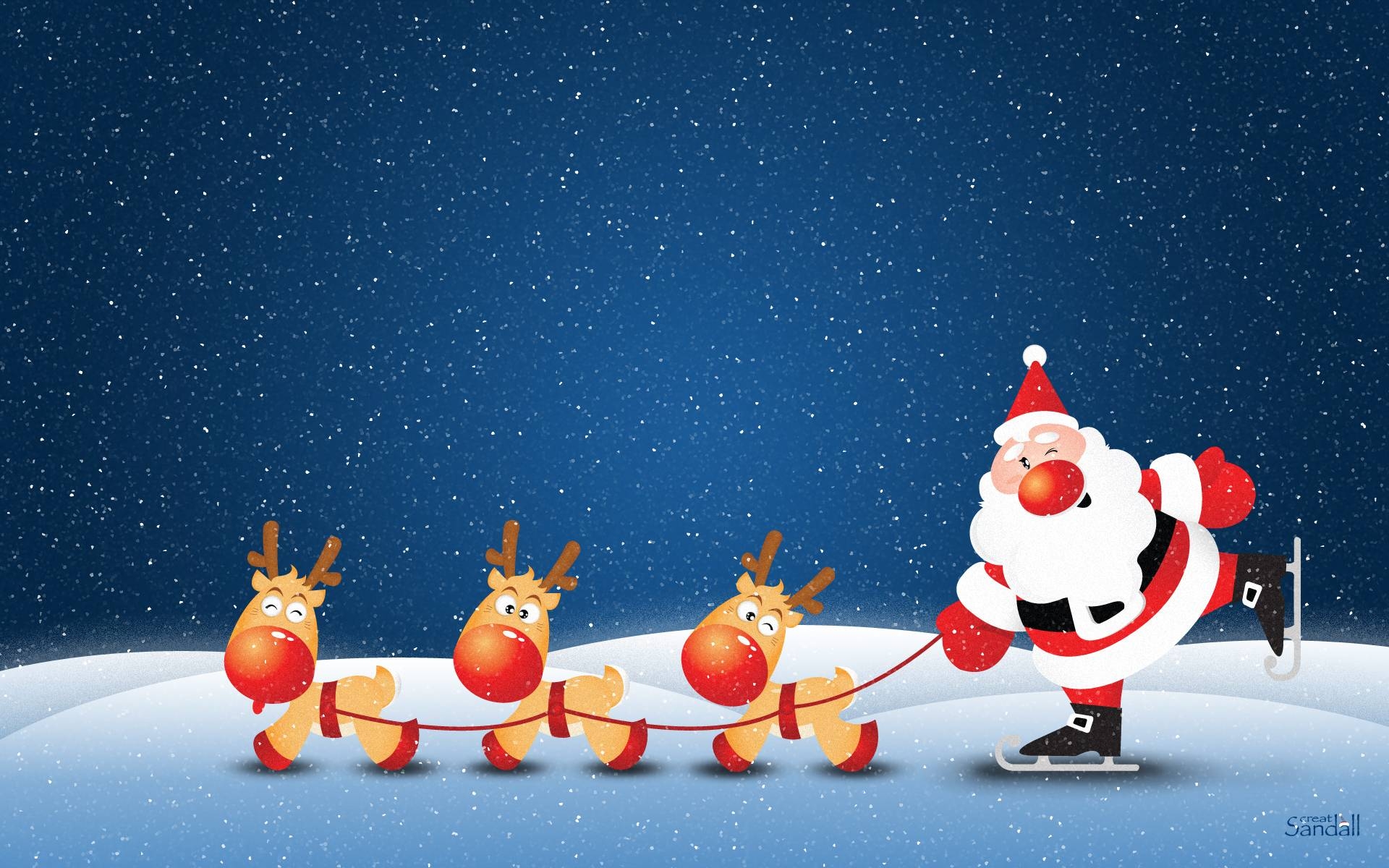 1920x1200 Santa Claus And Reindeer Wallpaper, Desktop