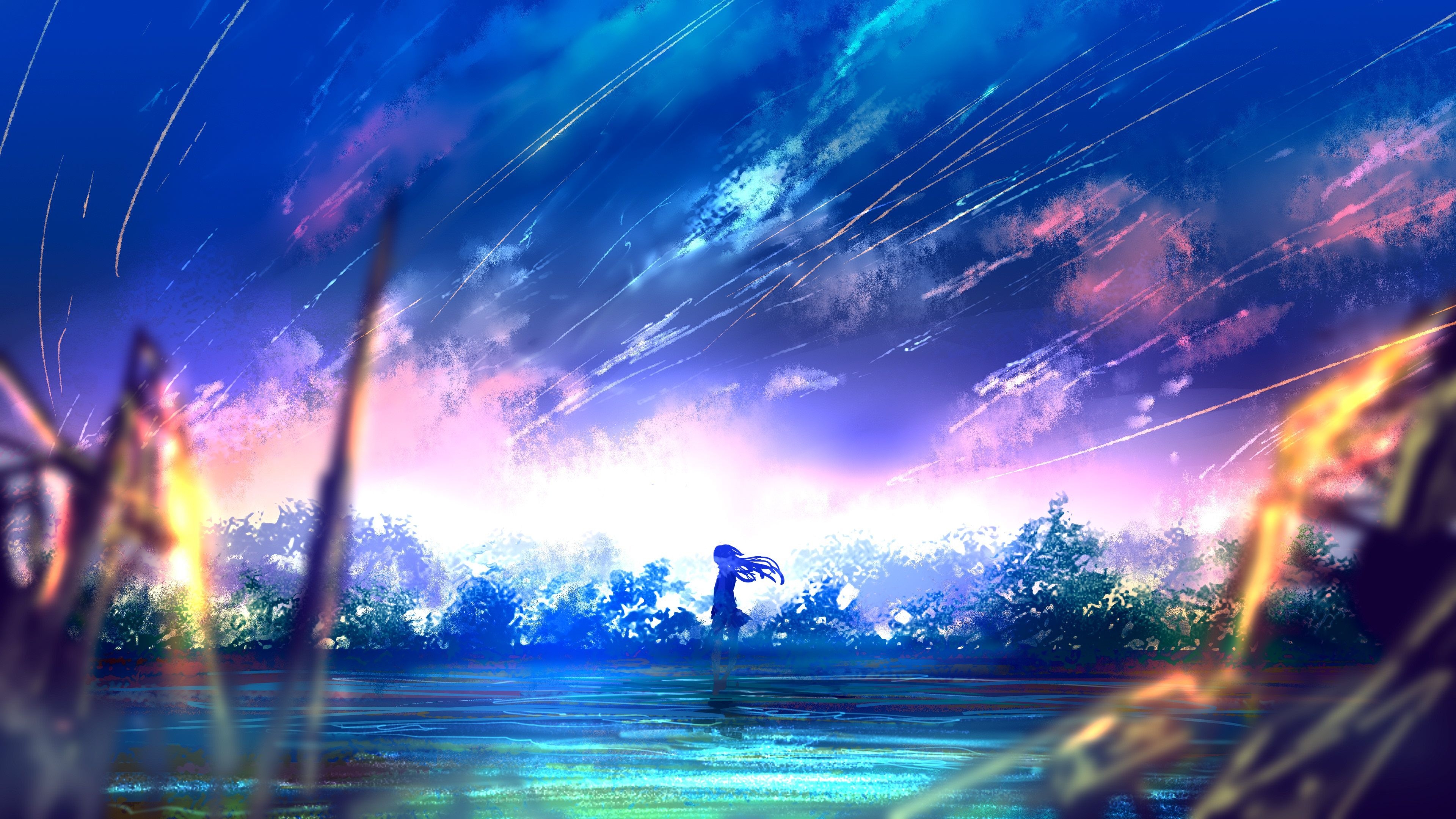 3840x2160 4k Wallpaper Anime Landscape HD Art Wallpaper. Scenery wallpaper, Landscape wallpaper, Anime wallpaper download, Desktop