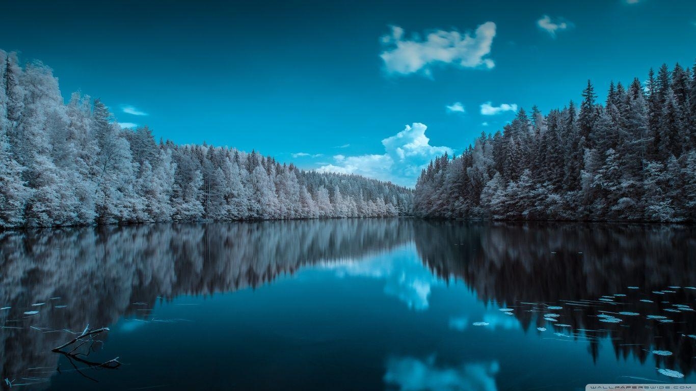 1370x770 Finland Forest Lake HD desktop wallpaper, Widescreen, High, Desktop