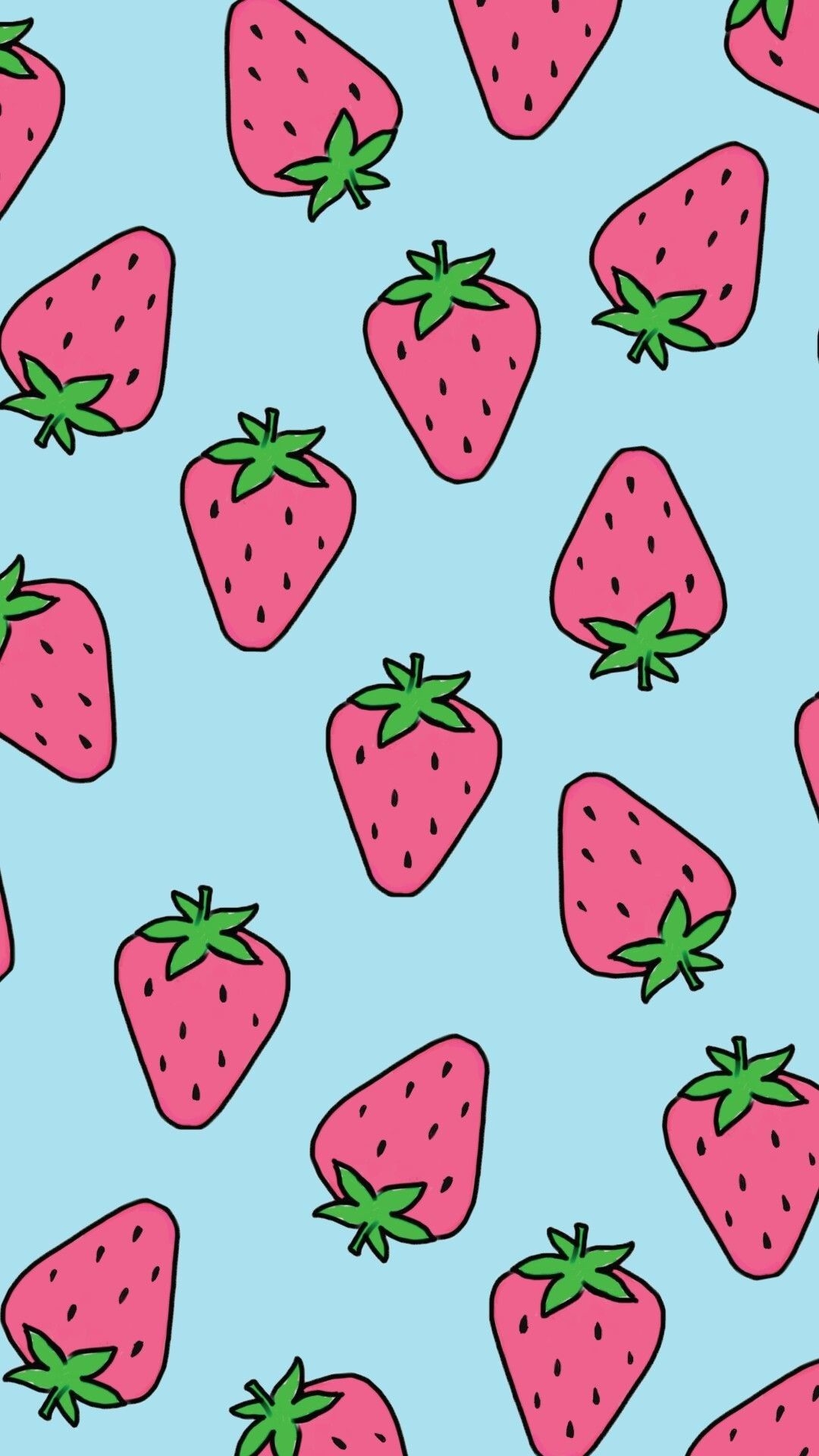 1080x1920 Kawaii Strawberry Wallpaper, Phone