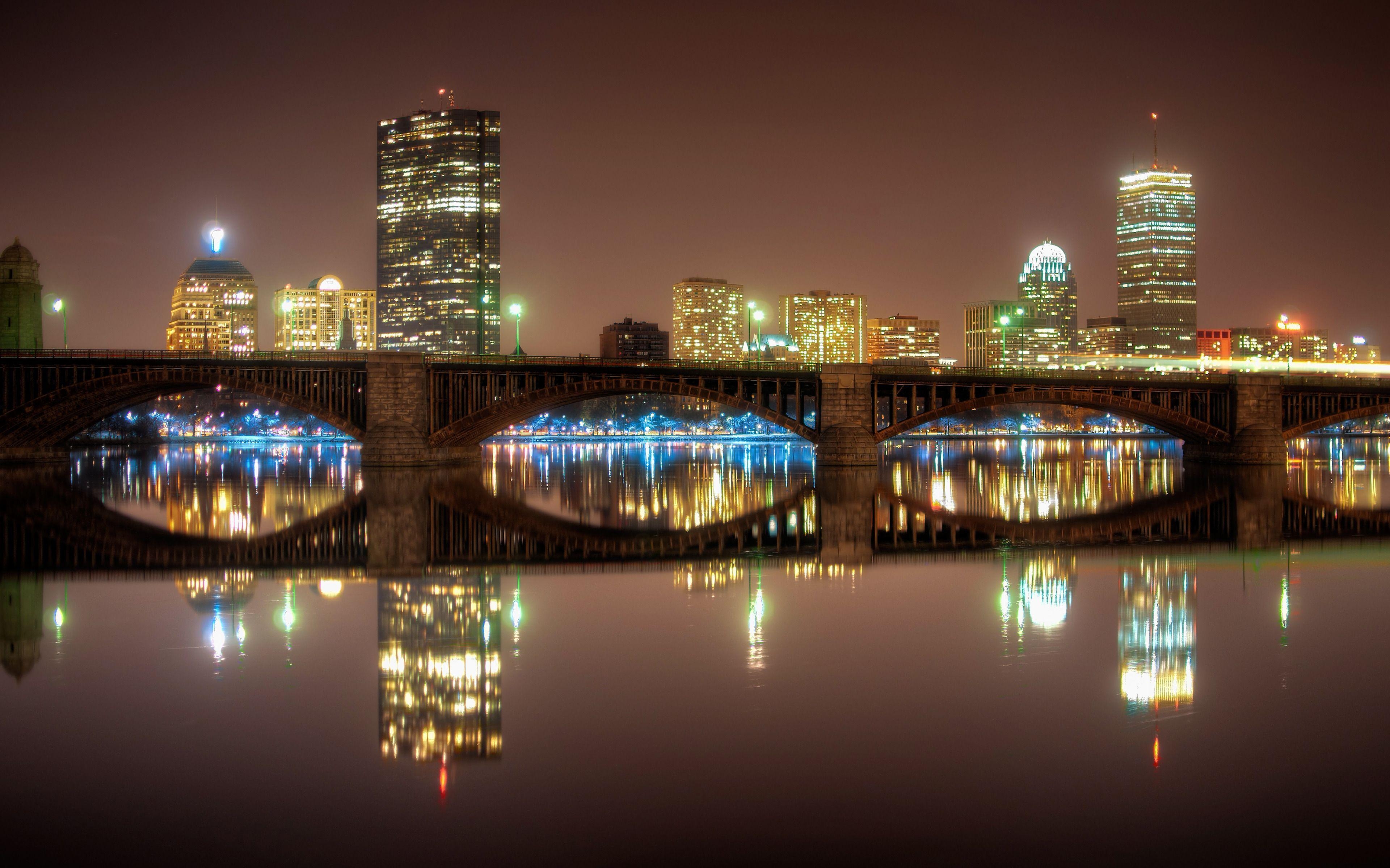 3840x2400 Boston Reflection in the Charles River, Massachusetts widescreen, Desktop