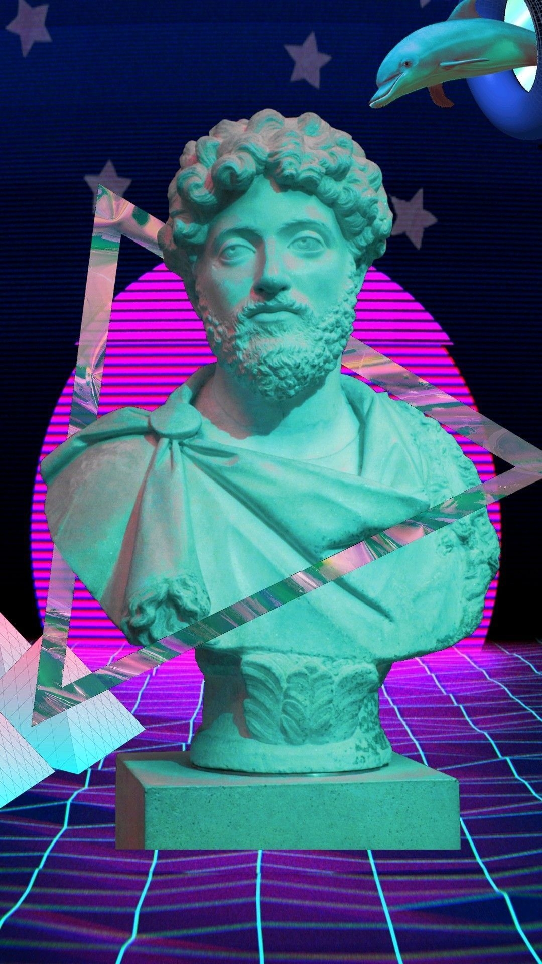 1080x1920 Vaporwave Aesthetic Marcus Aurelius bust for all you stoics out there!. Vaporwave aesthetic, Vaporwave art, Vaporwave wallpaper, Phone