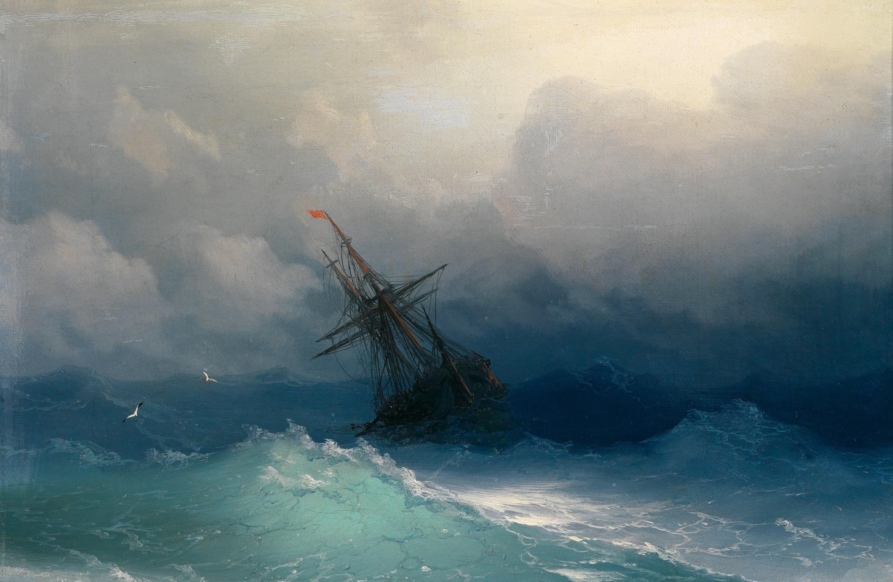 3000x1960 ship #artwork #sea Ivan Aivazovsky K #wallpaper #hdwallpaper #desktop. Seascape paintings, Water painting, Seascape, Desktop