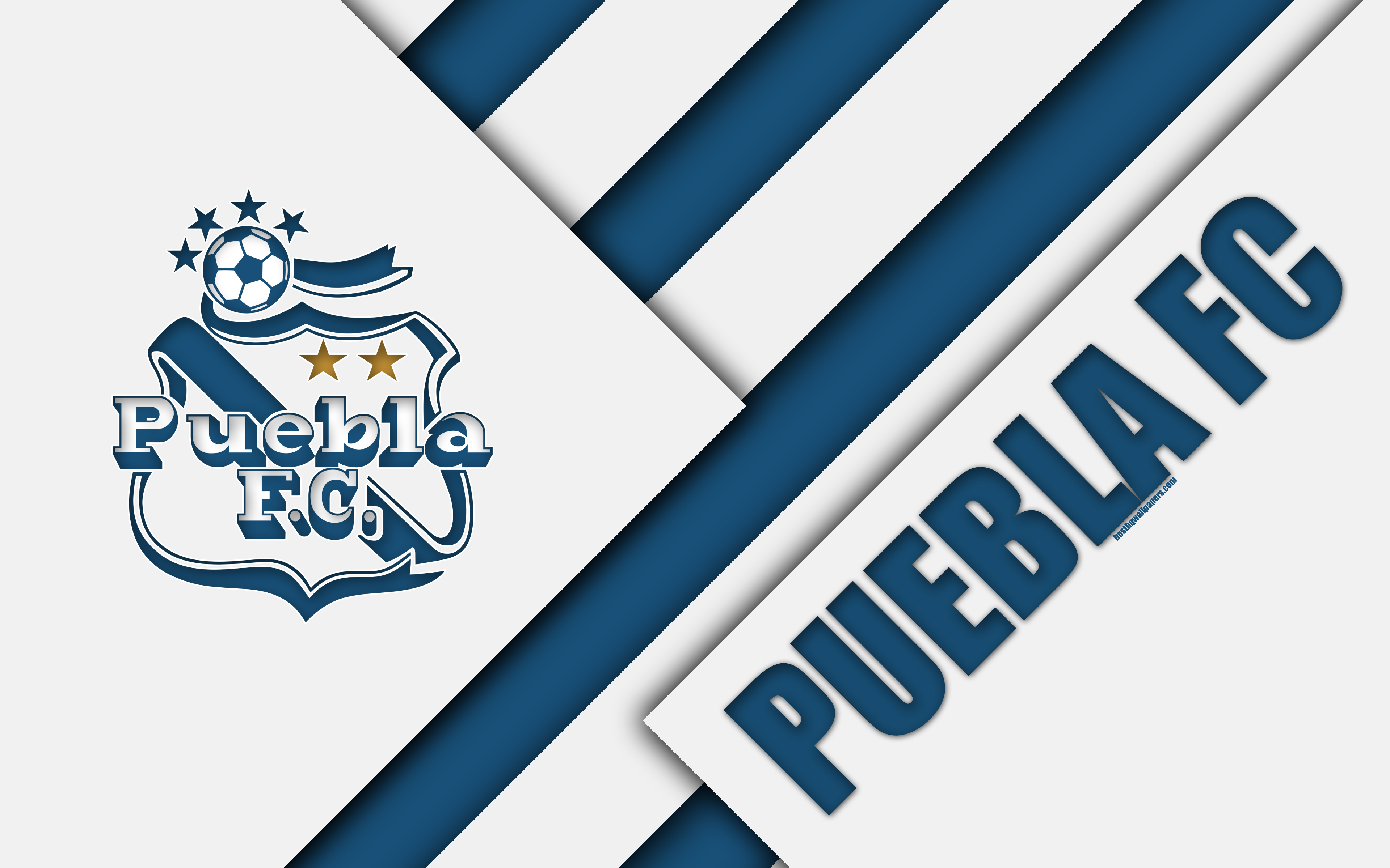 3840x2400 Download wallpaper Puebla FC, 4k, Mexican Football Club, material, Desktop