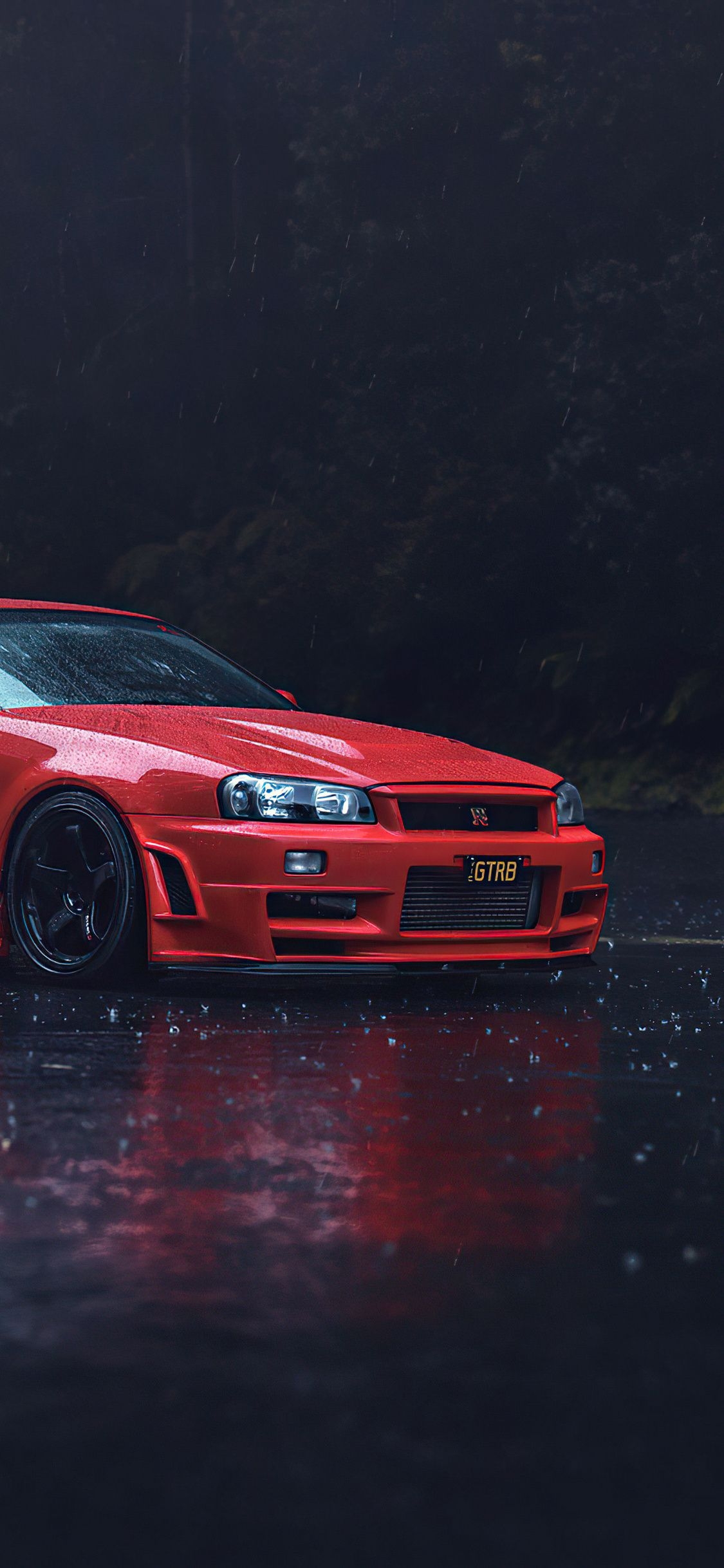 1130x2440 Red Nissan GTR R34 iPhone XS.hdqwalls.com, Phone