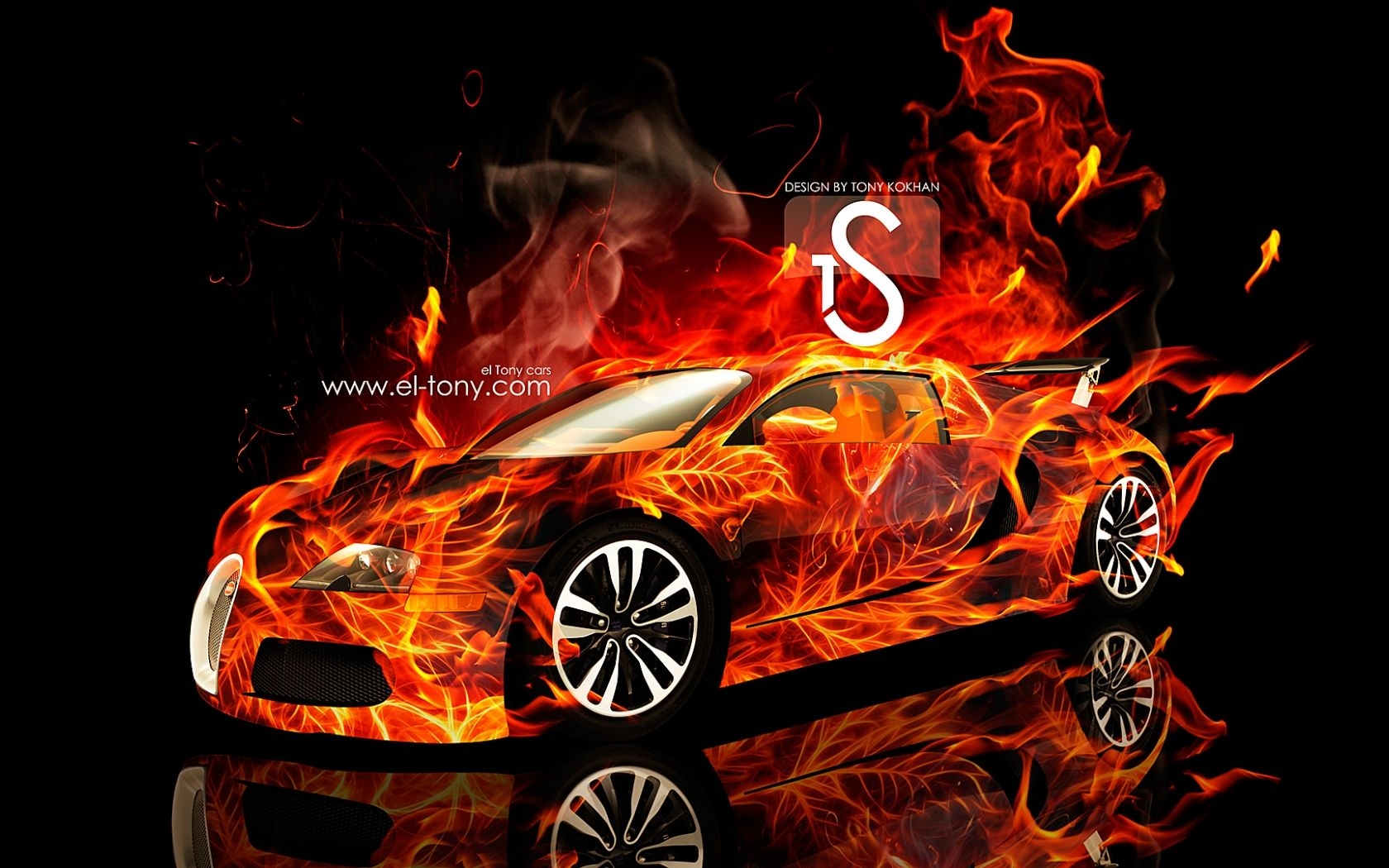 1680x1050 Free download Bugatti Veyron Fire Car 2013 HD Wallpaper 1920x1080, Desktop