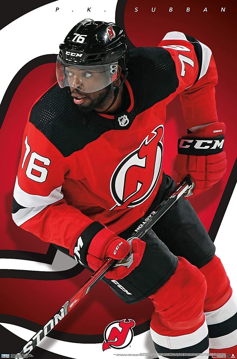 990x1500 Trends International NHL New Jersey Devils. K. Subban 19 Wall Poster, 14.725 x 22. Premium Unframed Version, Everything Else, Phone