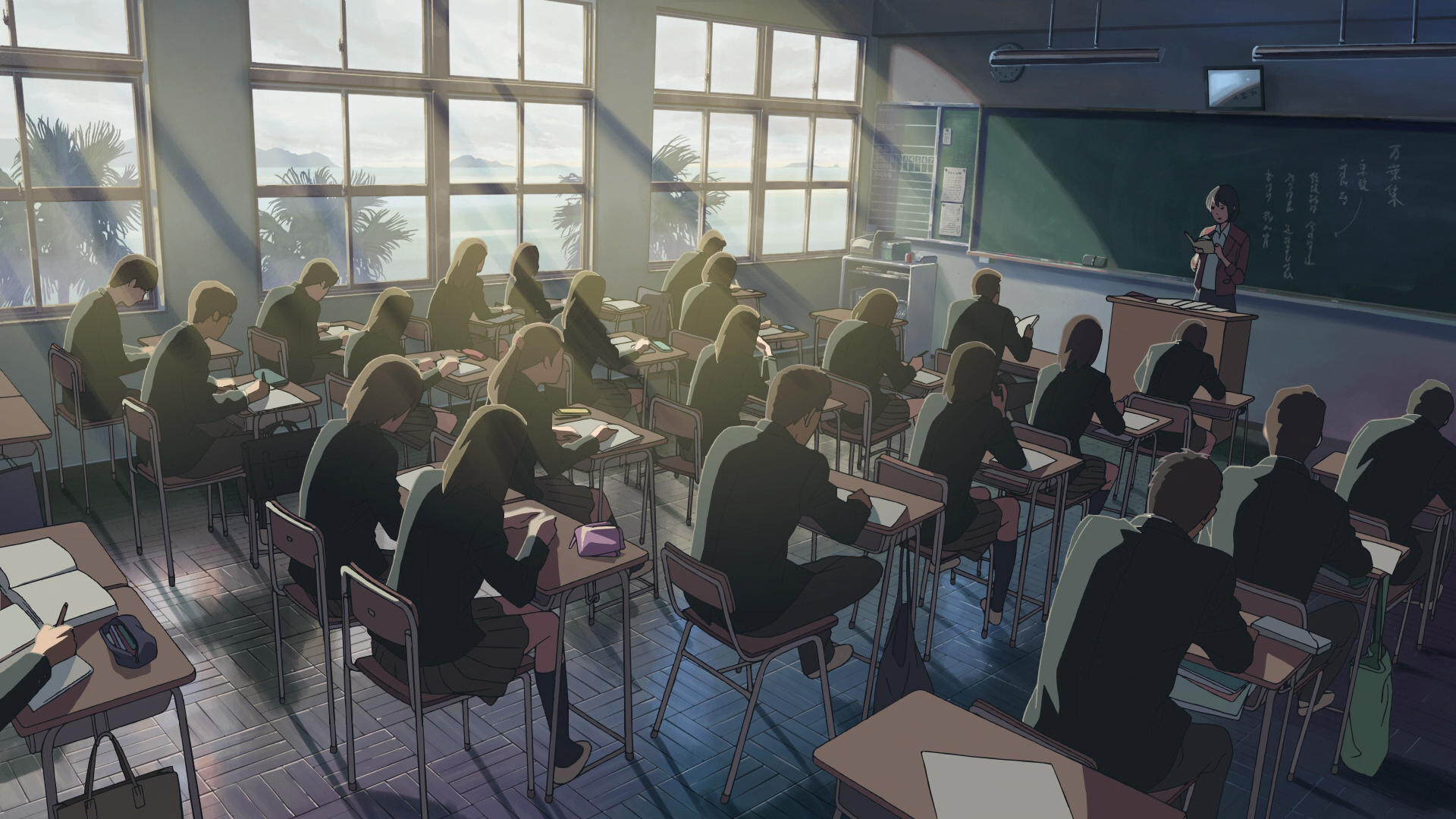 1920x1080 Wallpaper, anime, classroom, audience, lecture, Desktop