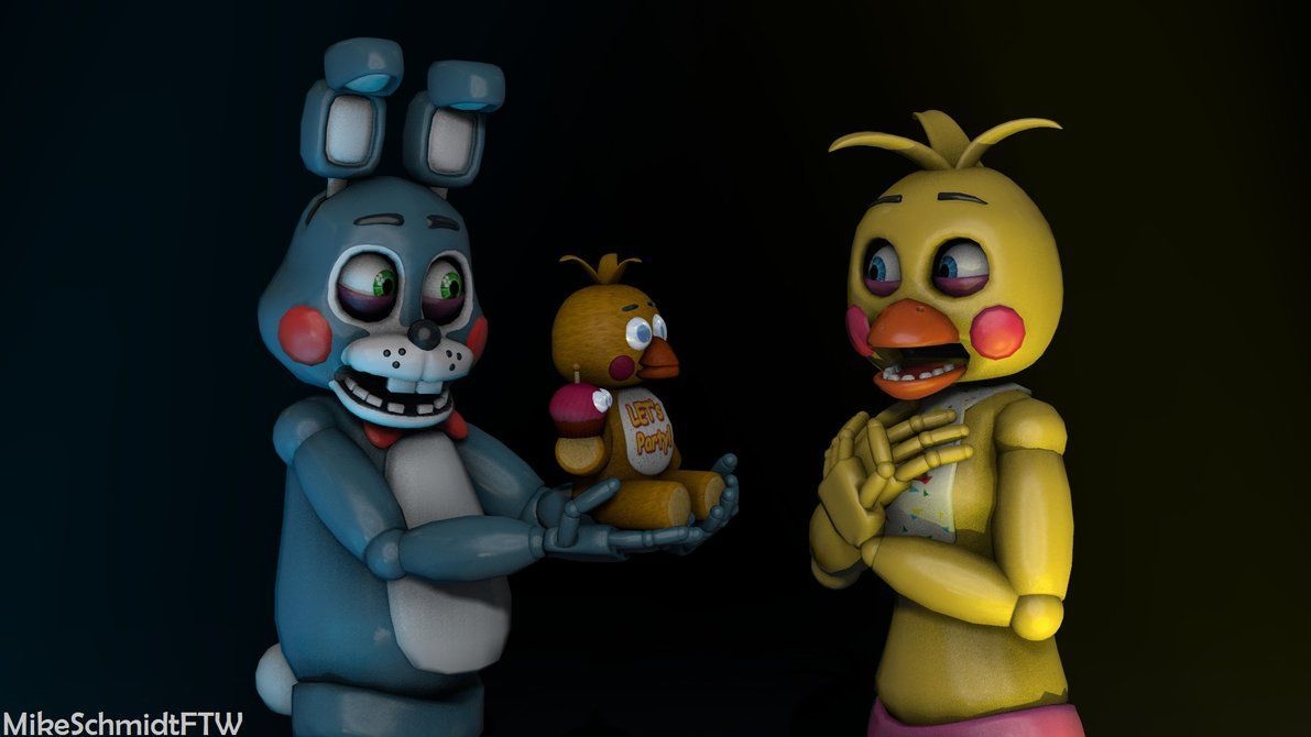 1200x670 Toy Bonnie and Toy Chica by OfficerSchmidtFTW. Bonnie, Fnaf drawings, Desktop