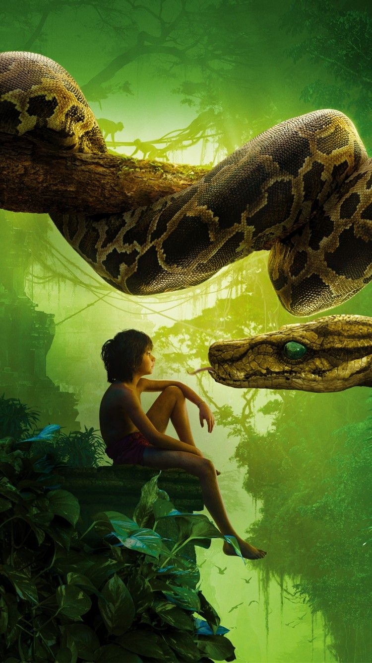 750x1340 Jungle Book Snake Kaa Mowgli HD Wallpaper for Desktop and Mobiles, Phone