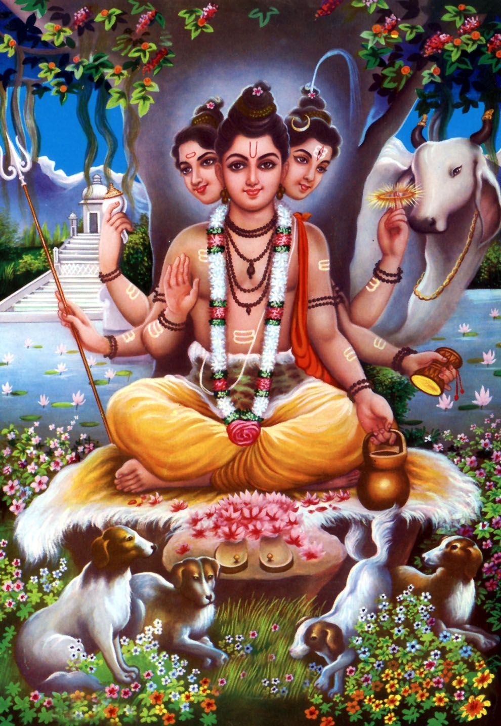 990x1440 Lord Dattatreya. Hindu gods, Ganesha hindu, Hindu art, Phone