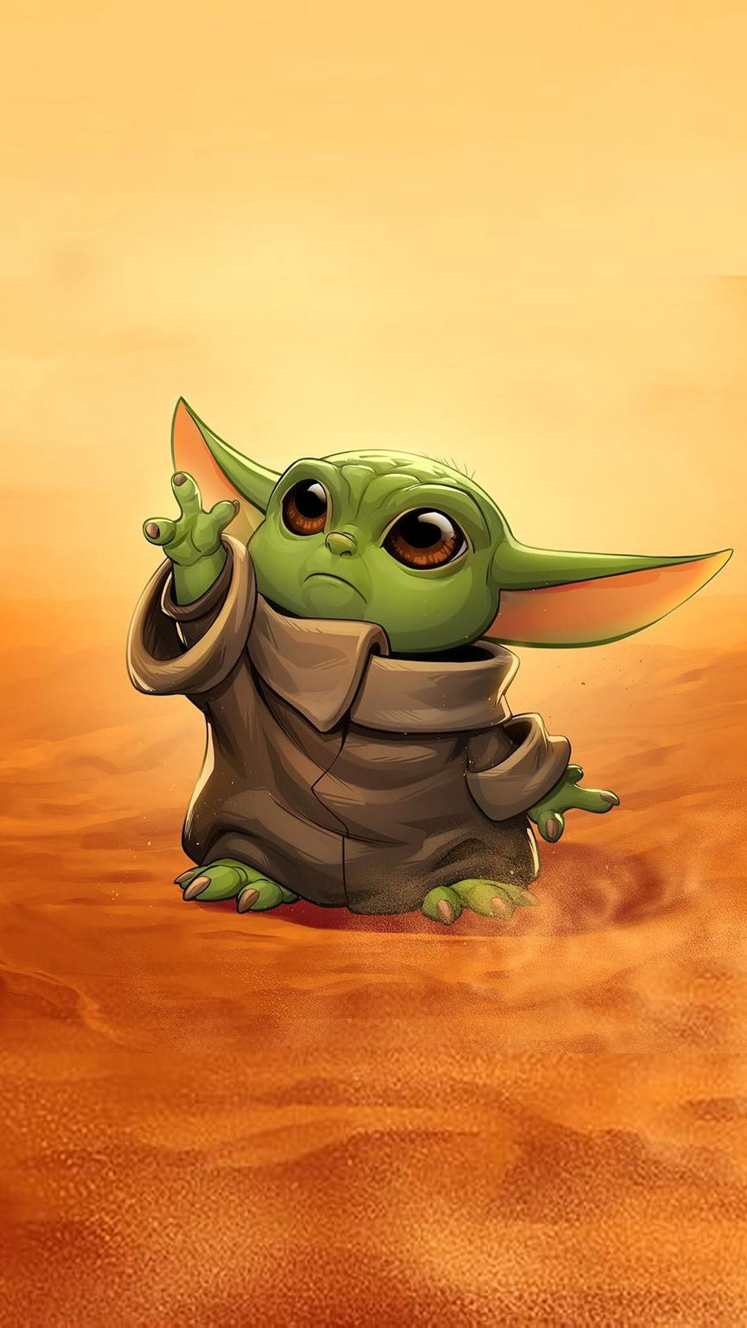 1080x1920 Cute Baby Yoda Drawing Kawaii, Phone