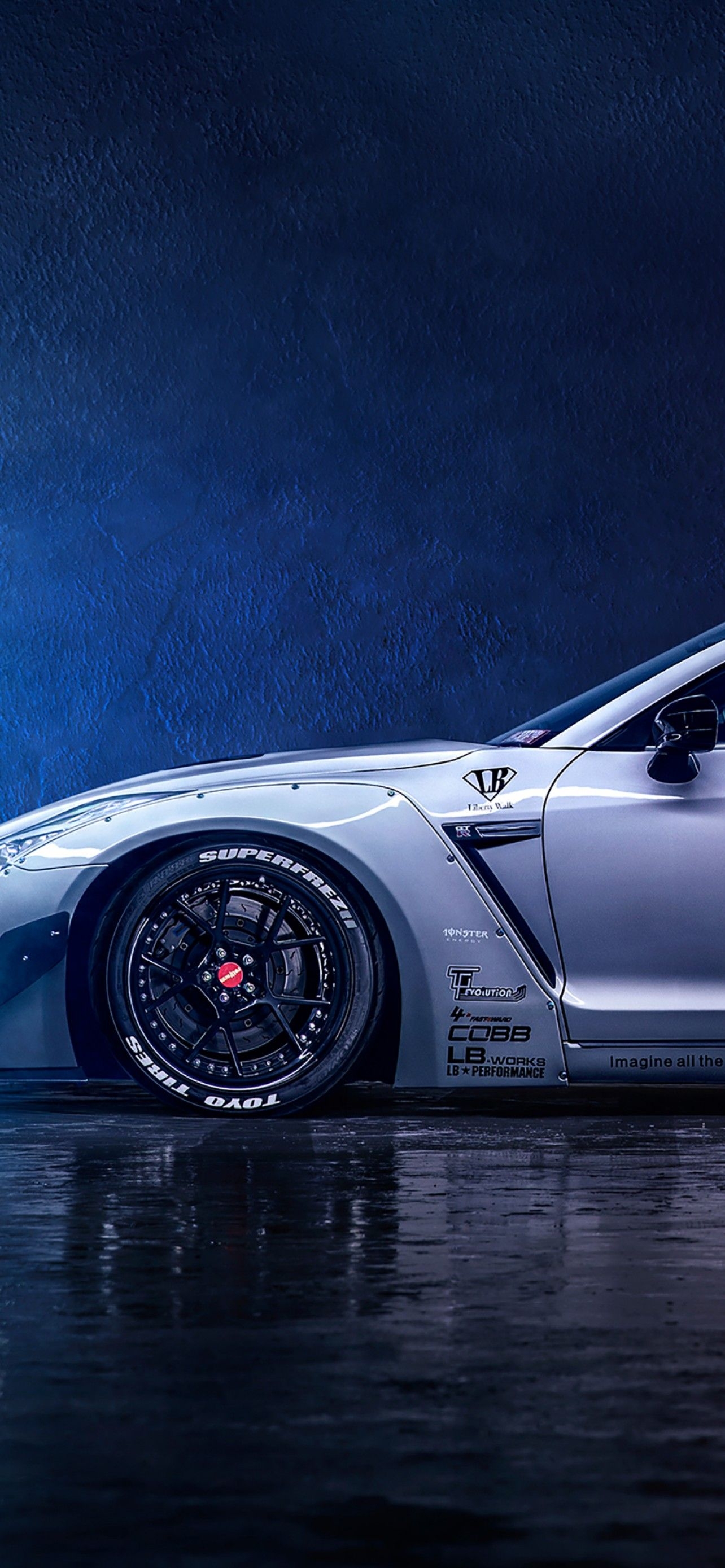 1290x2780 Nissan GT R 4K Wallpaper, Neon, Digital Art, Cars, Phone