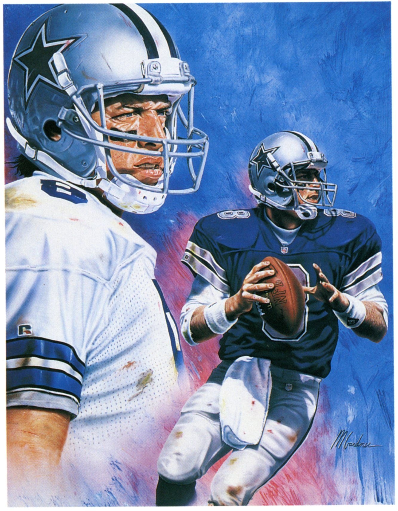 1340x1710 Dallas Cowboys QB Troy Aikman by by Mike Gardner. Dallas cowboys, Cowboys, Dallas cowboys football, Phone