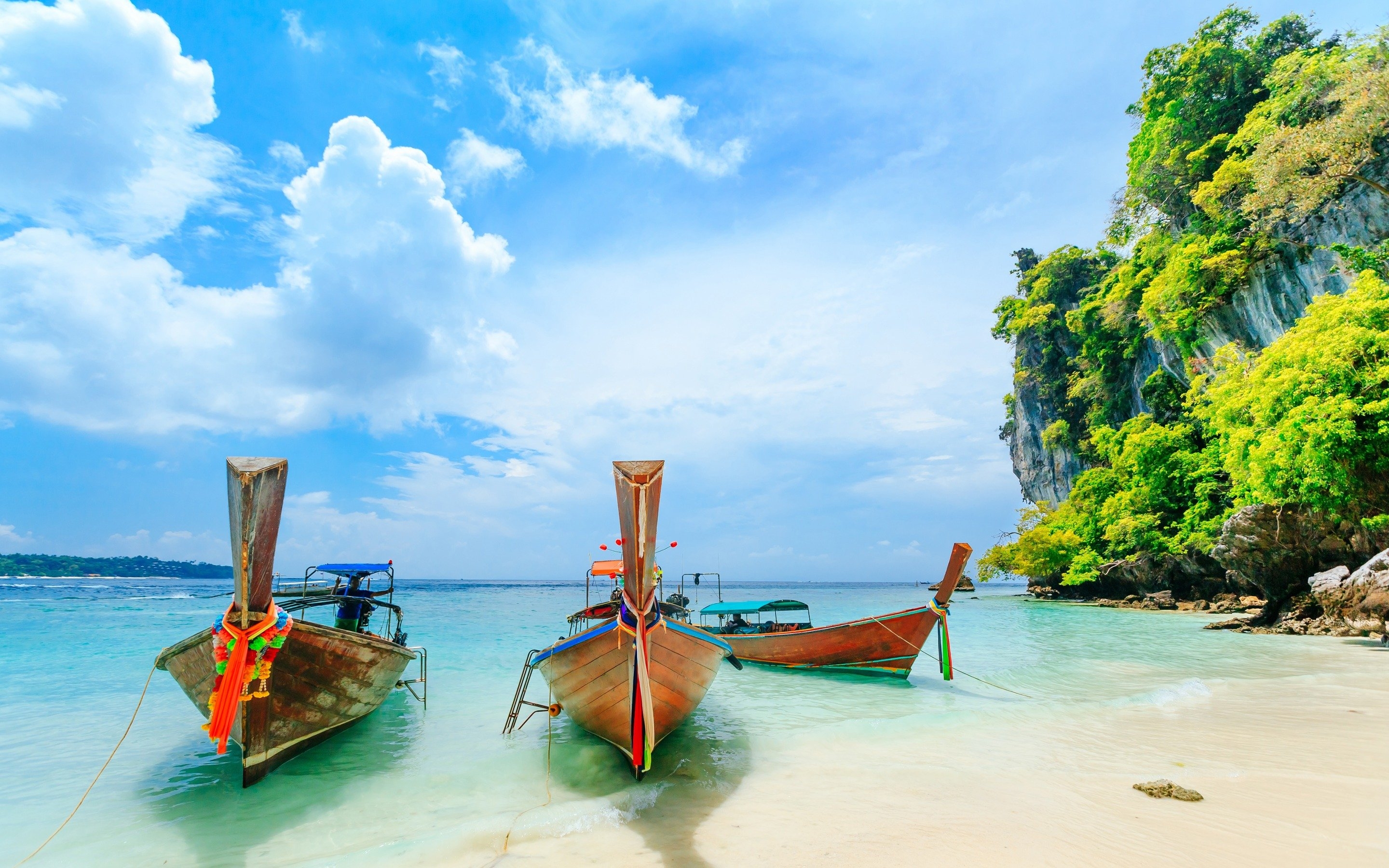 2880x1800 Download wallpaper tropical islands, Thailand, Phuket, boats, beach, Desktop