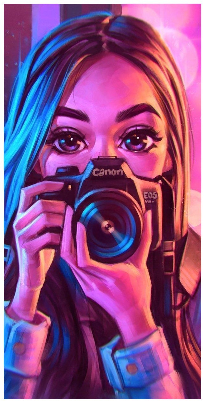 670x1310 girl #with #camera #drawing #girlwithcameradrawing. Cartoon girl drawing, Girls cartoon art, Digital art girl, Phone