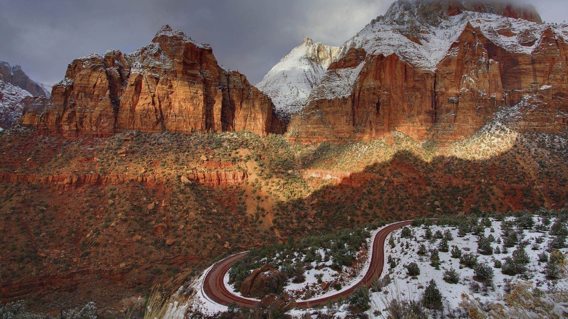 1920x1080 Zion National Park Winter, Desktop