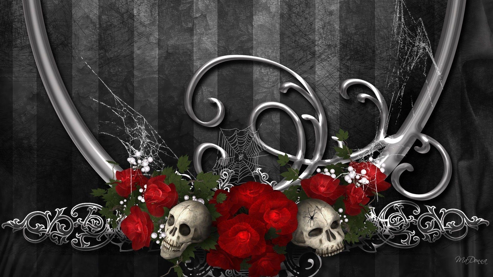 1920x1080 HD Roses Of Darkness Wallpaper. Download Free. Skull's, Desktop