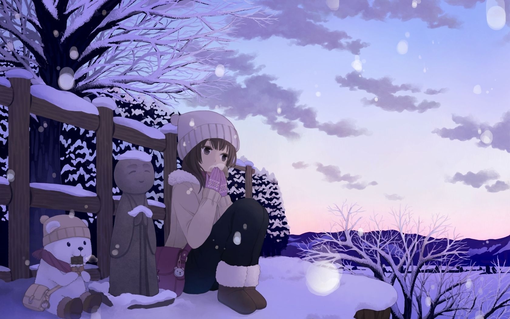 1680x1050 Cute Winter Anime Wallpaper Free Cute Winter Anime Background, Desktop