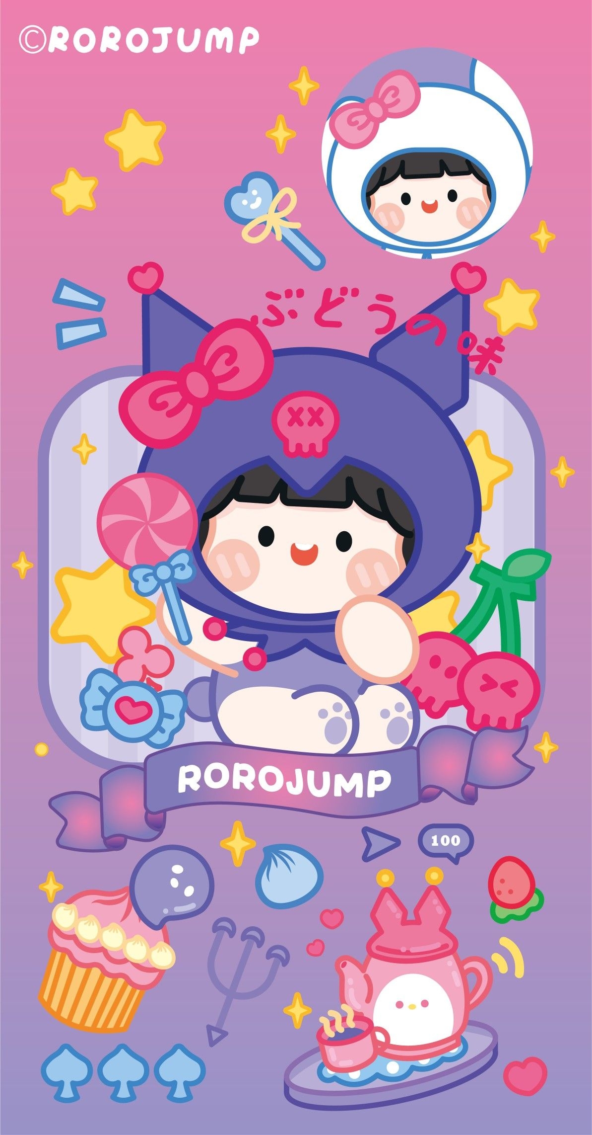 1200x2290 Rorojump. Cute cartoon, Phone