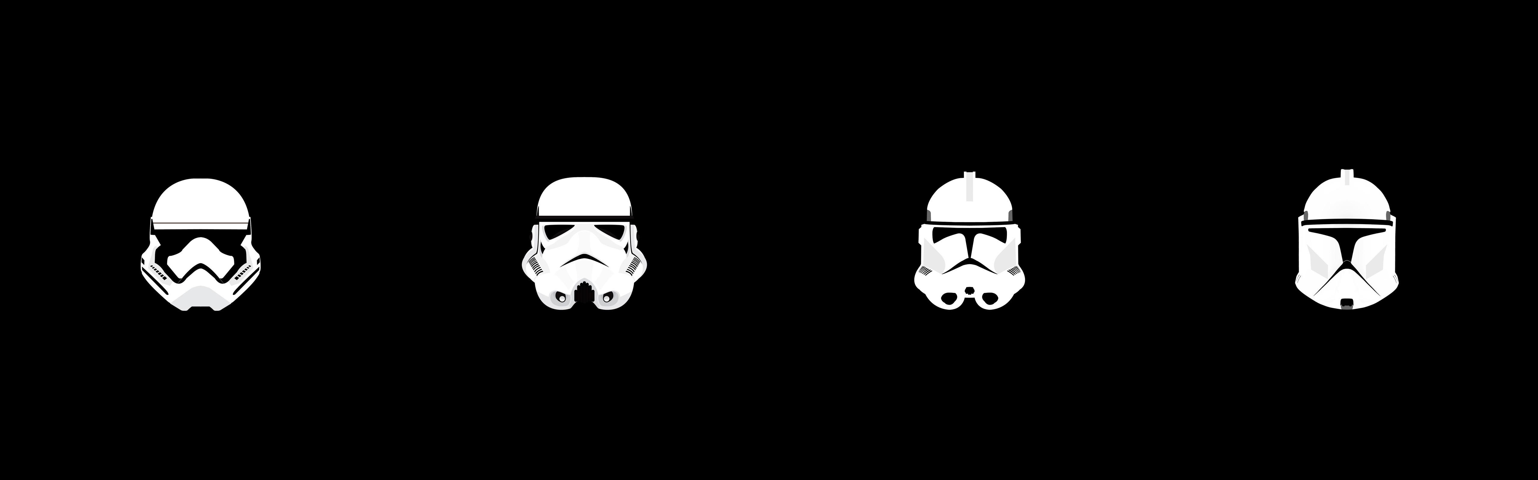 5120x1600 star wars clone trooper stormtrooper helmet minimalism, Dual Screen