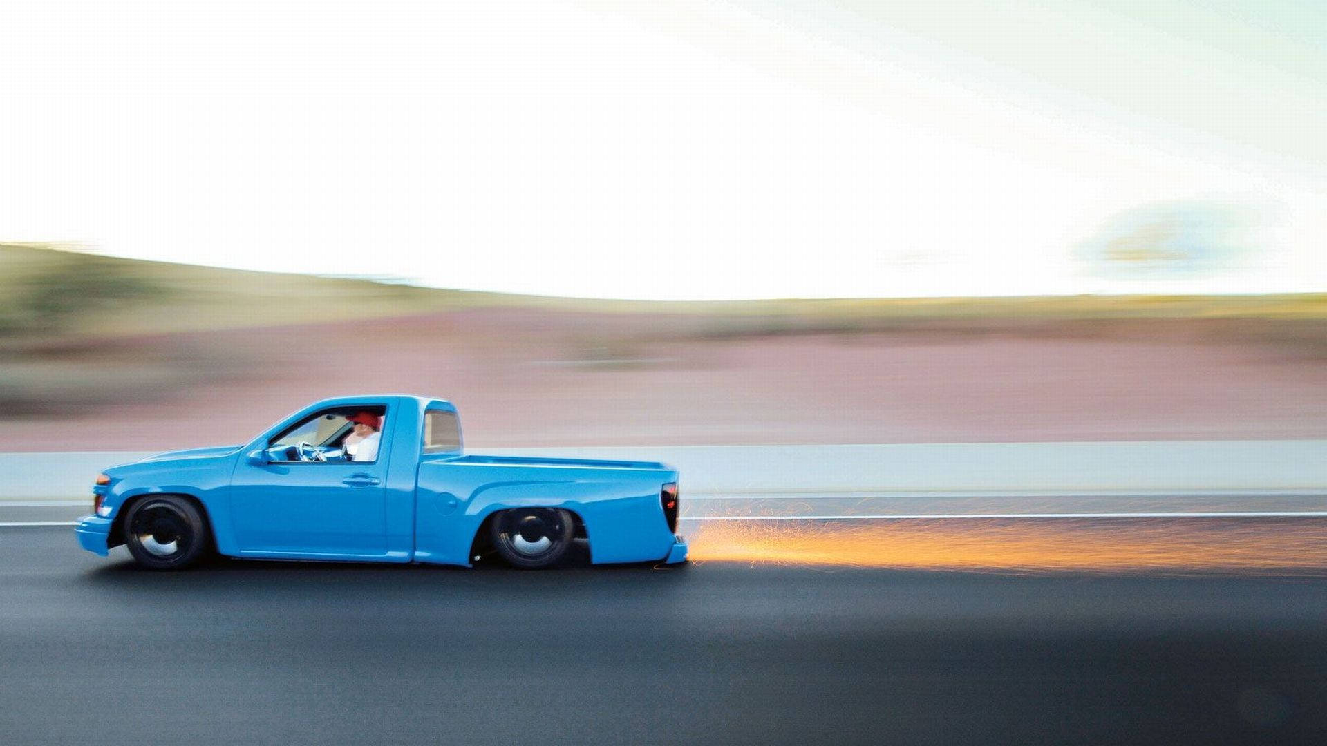 1920x1080 Download Blue Dropped Truck In Motion Wallpaper, Desktop