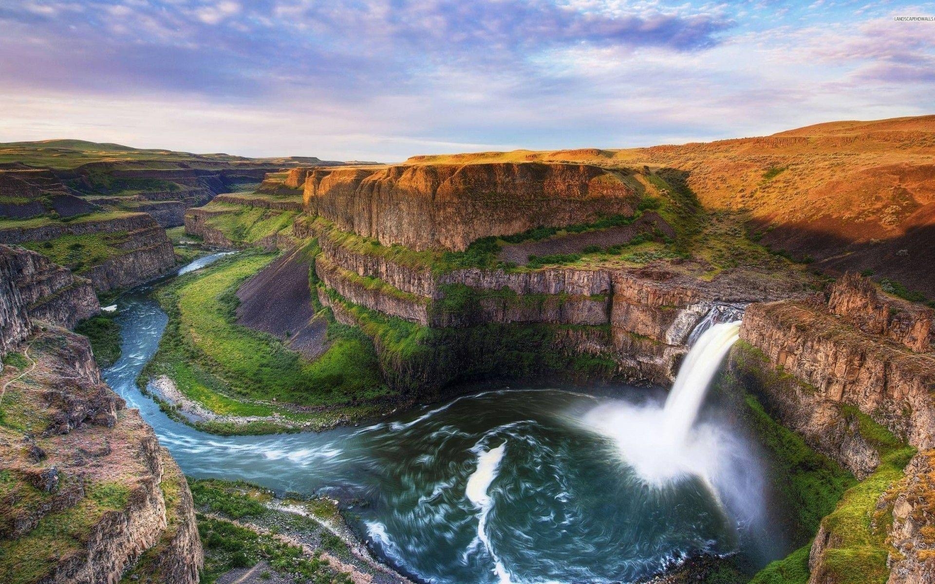 1920x1200 Wallpaper Palouse Falls, Washington state park, HD, Nature, Desktop