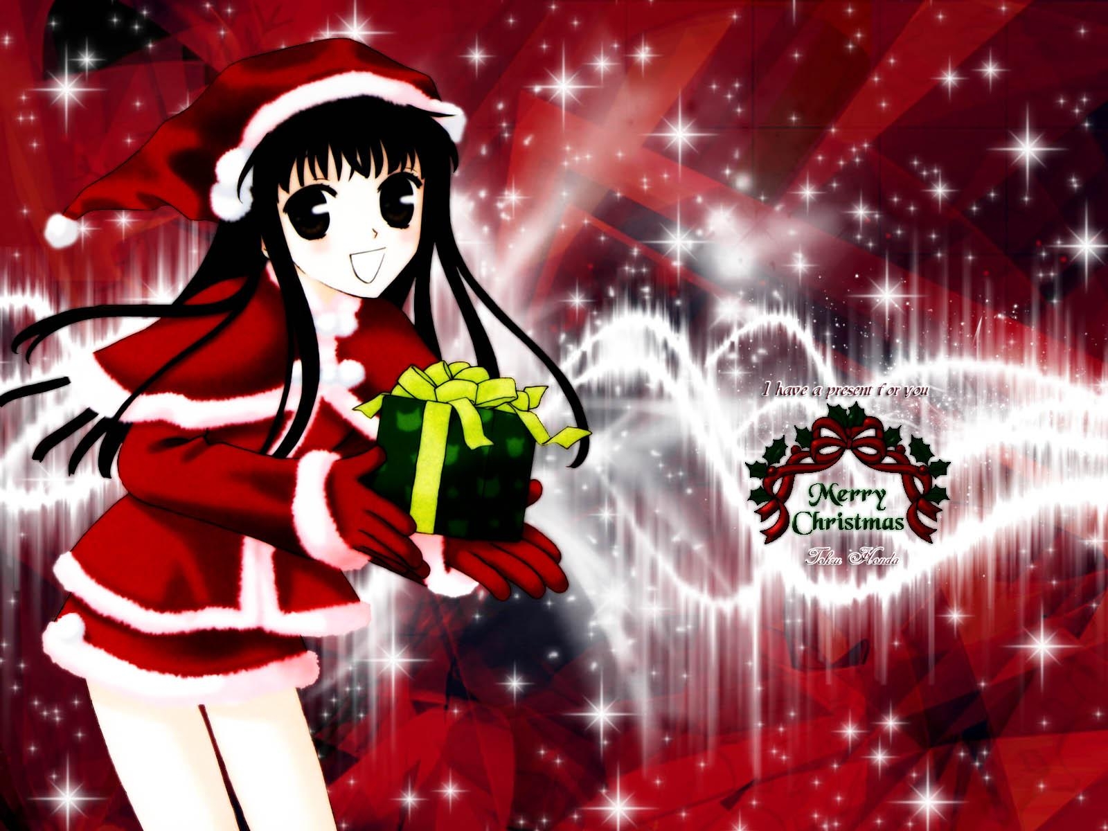 1600x1200 Cute Anime Girl Christmas Wallpaper HD, Desktop